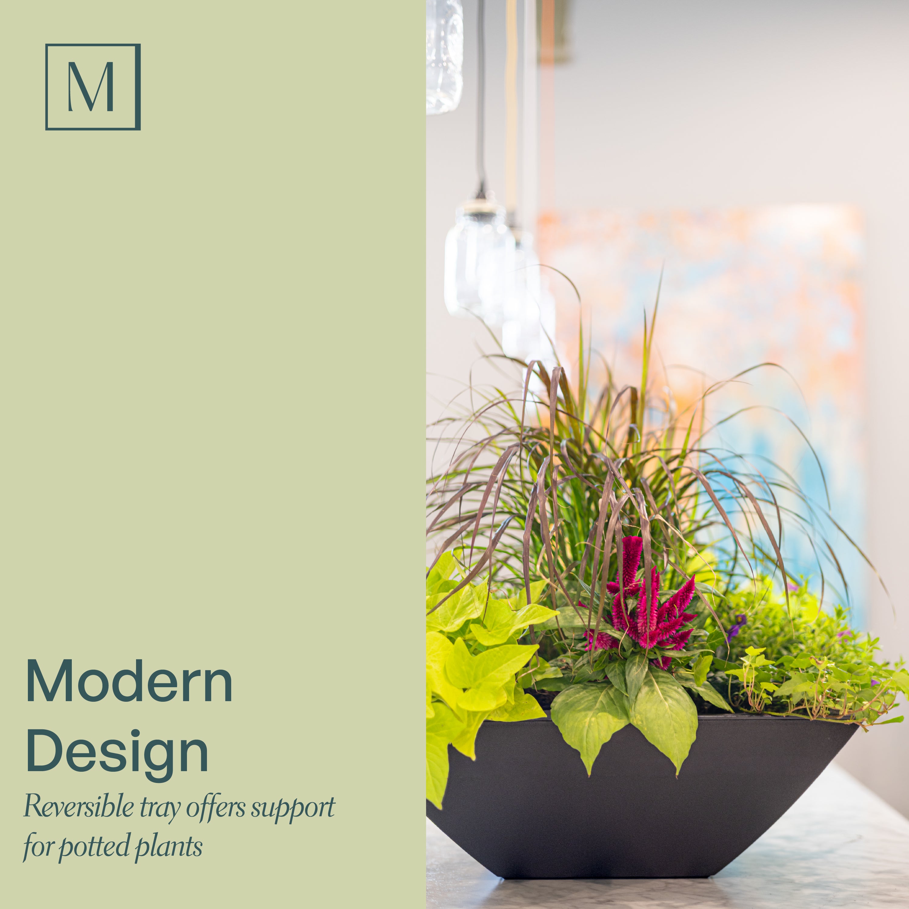 Mayne Evolve 20-Inch Square Tapered Bowl Planter