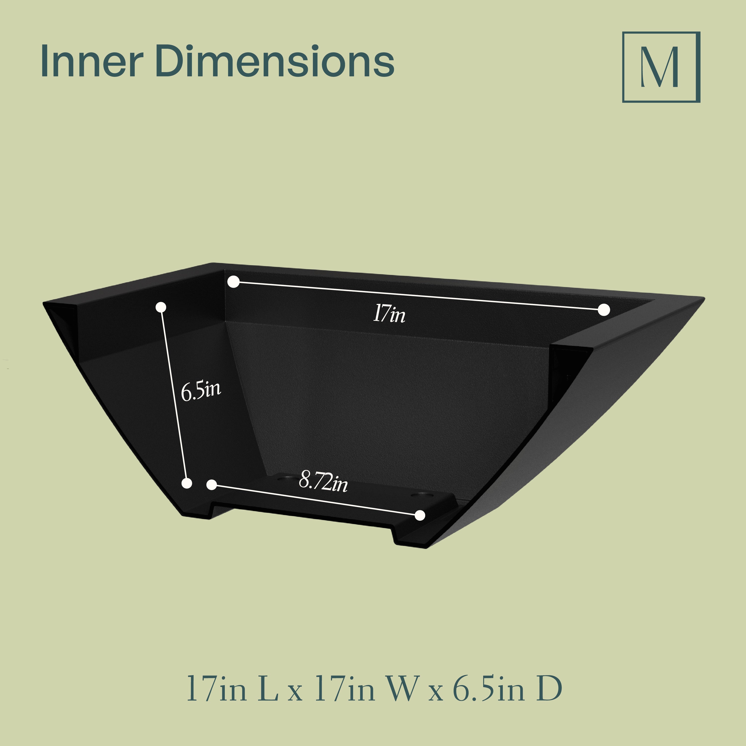 Mayne Evolve 20-Inch Square Tapered Bowl Planter