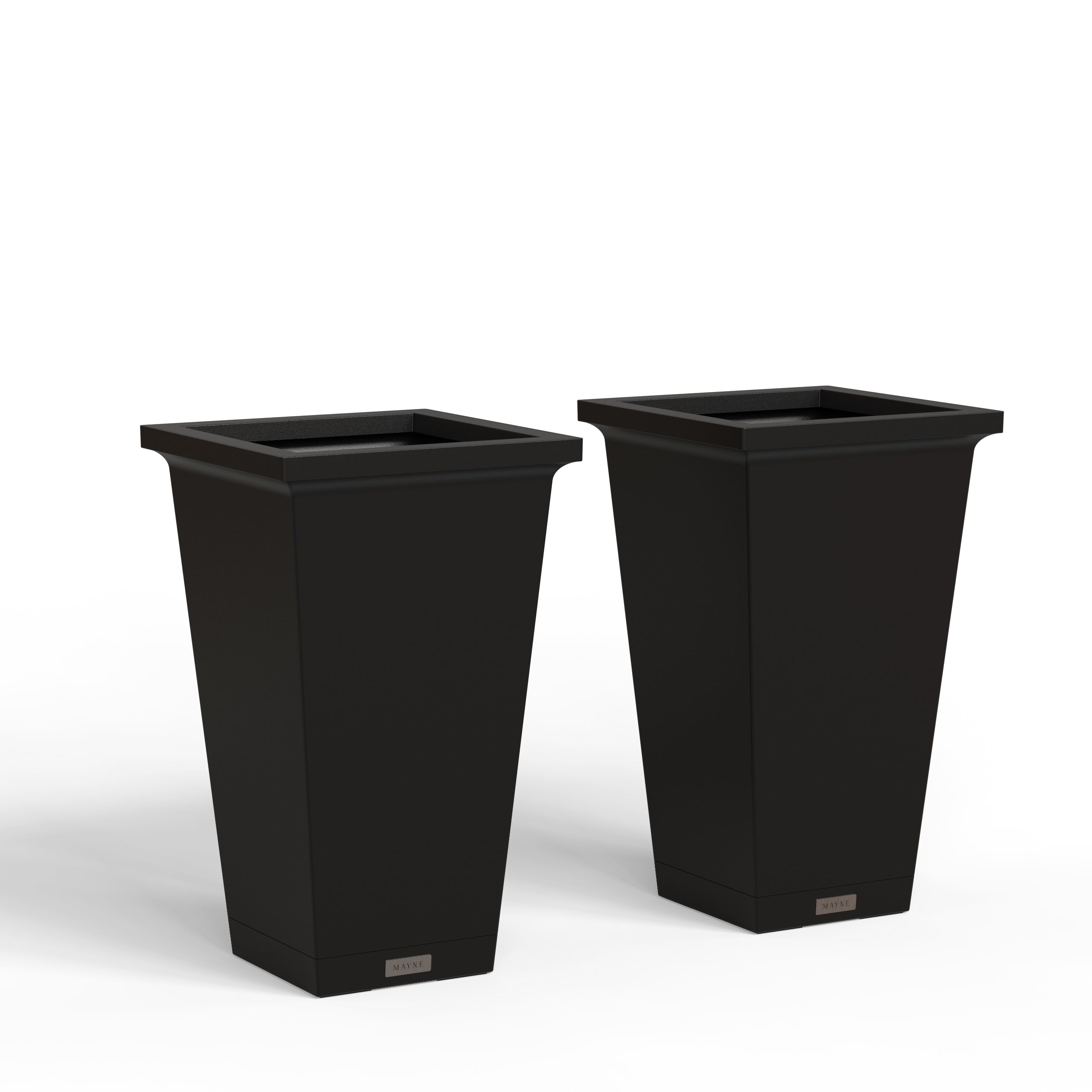Mayne Evolve 24-Inch Tall Planter with Removable Planting Insert and Drip Tray (2-Pack)