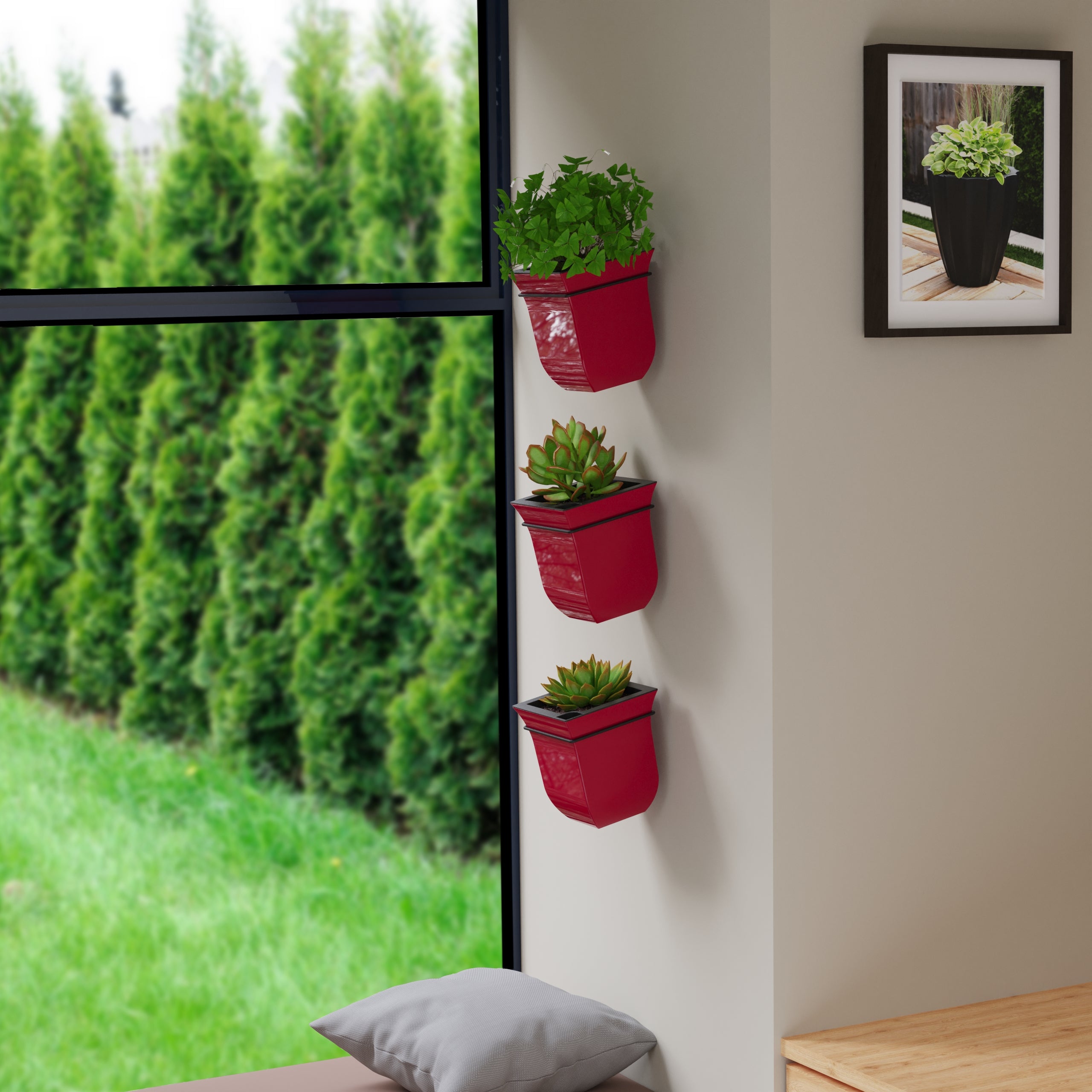 Mayne Valencia 8in Wall Mount Planter (3-Pack)