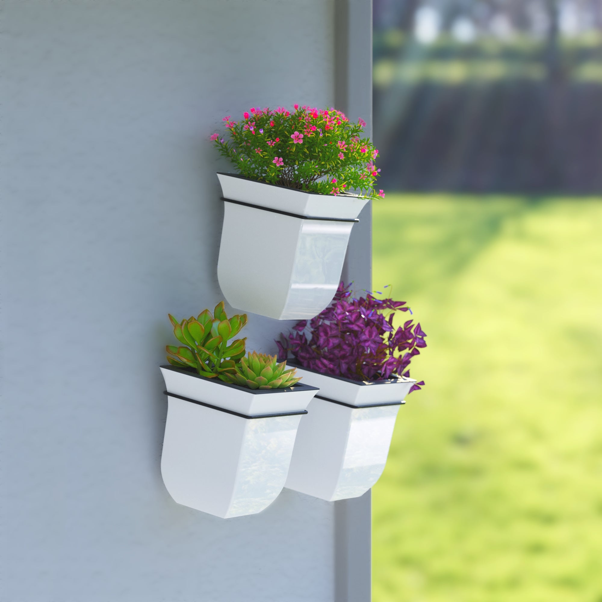Mayne Valencia 8in Wall Mount Planter (3-Pack)