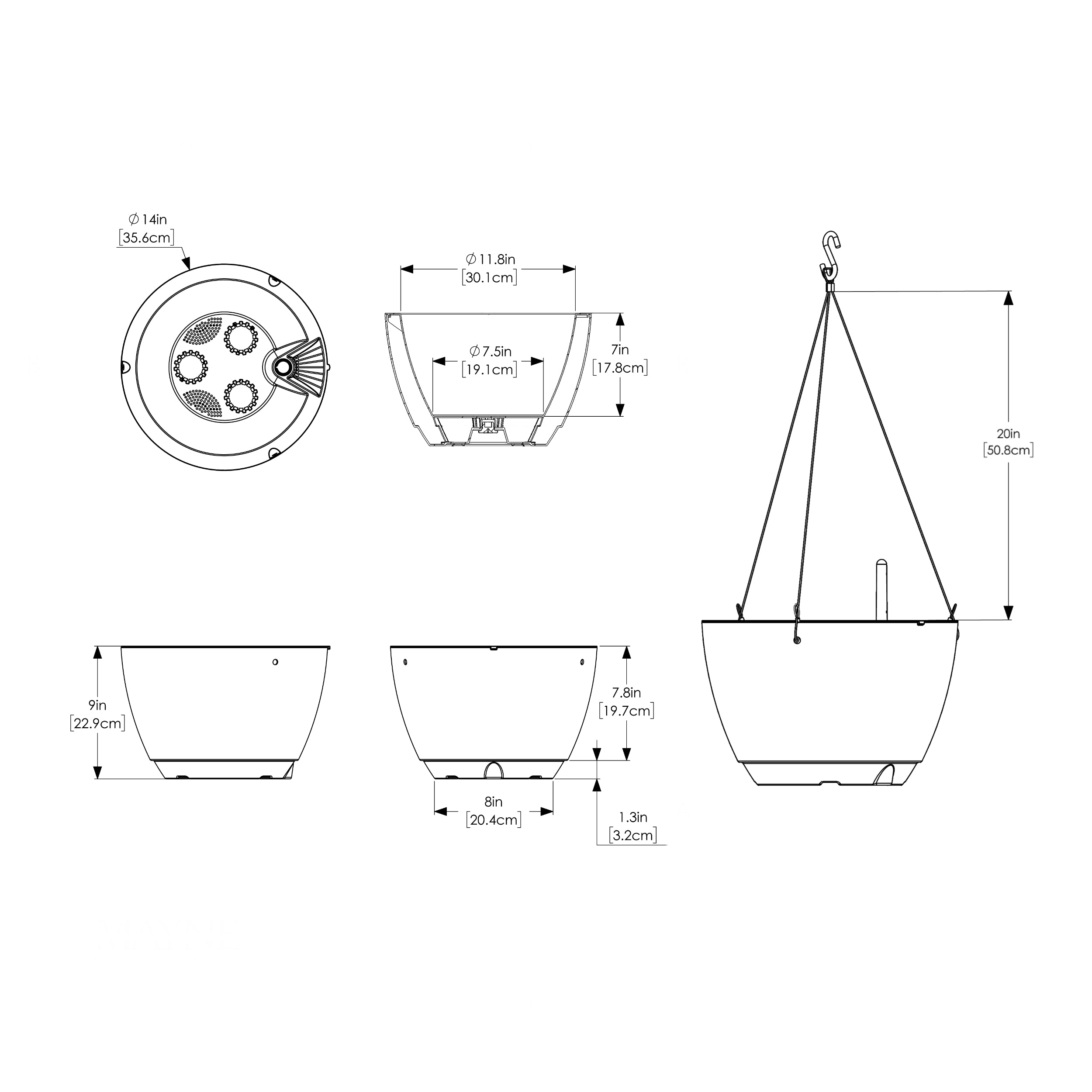 Mayne Caprio Hanging Planter (2-Pack)
