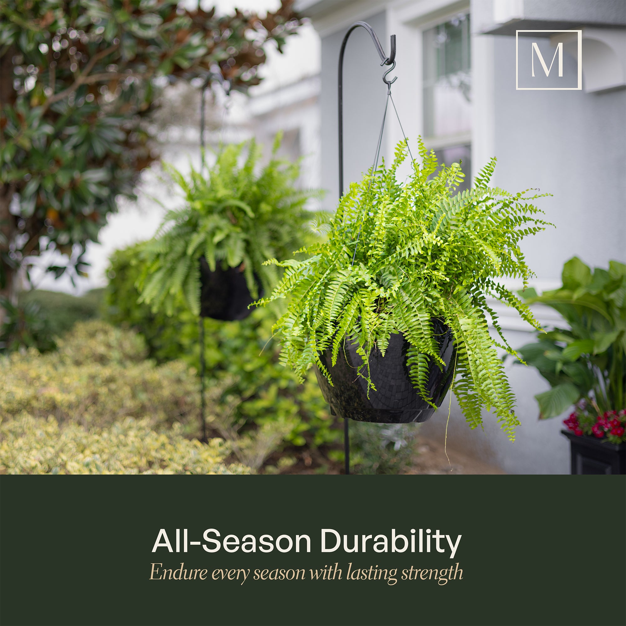 Mayne Caprio 14-Inch Self-Watering Hanging Planter with Water Level Indicator (2-Pack)