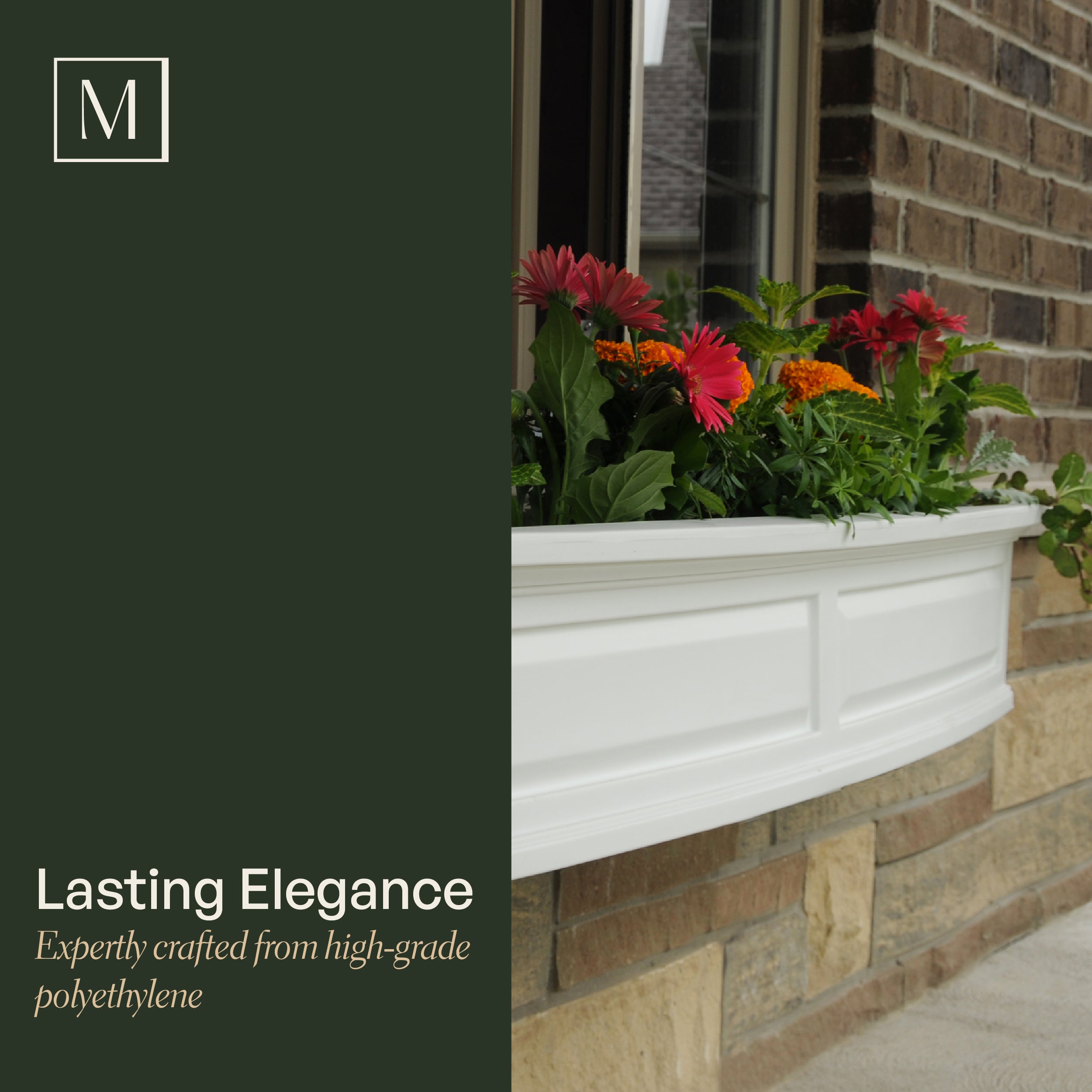 Mayne Nantucket 2ft Self-Watering Window Box with Steel Wall Mount Brackets (Espresso)