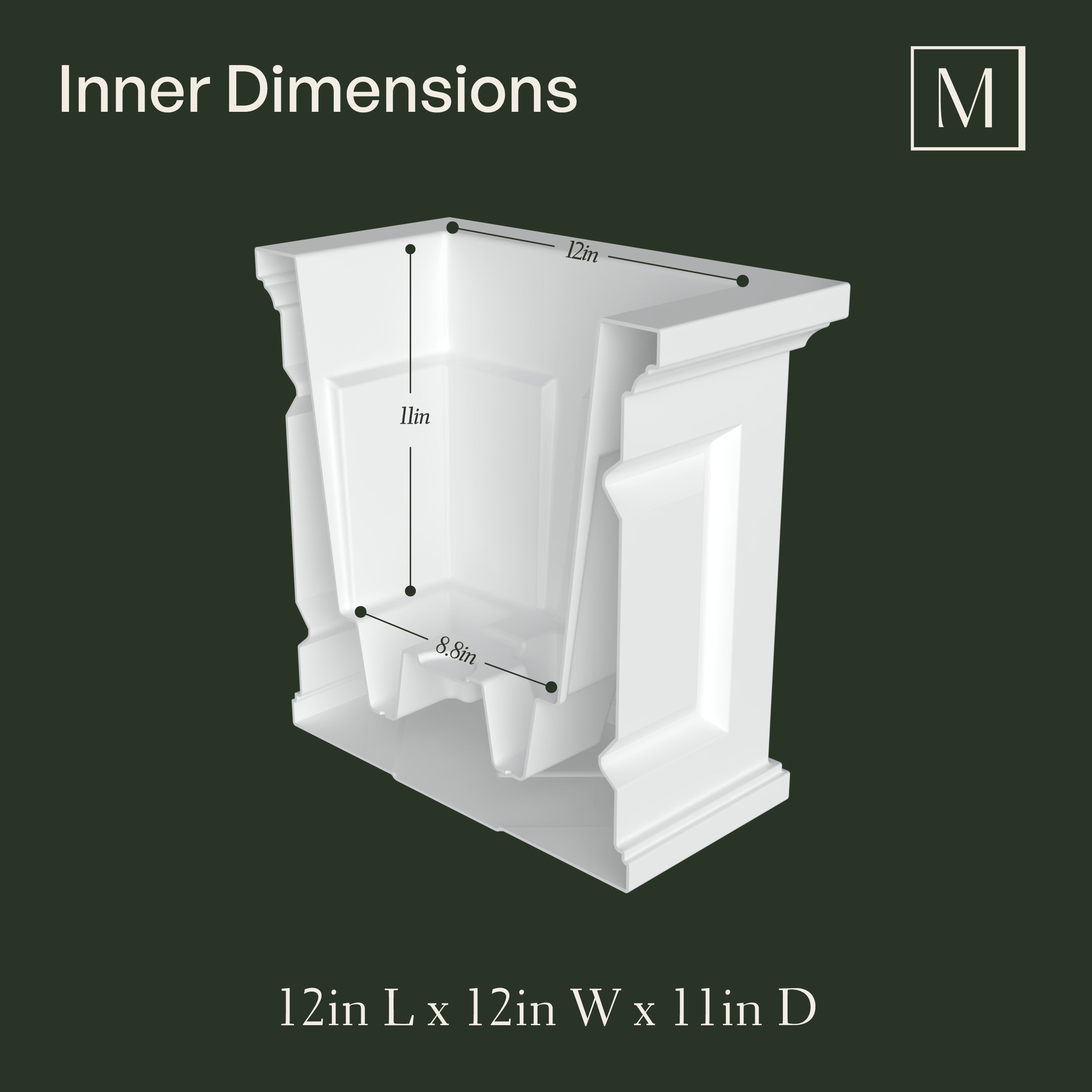 Mayne Nantucket 16in Square Planter