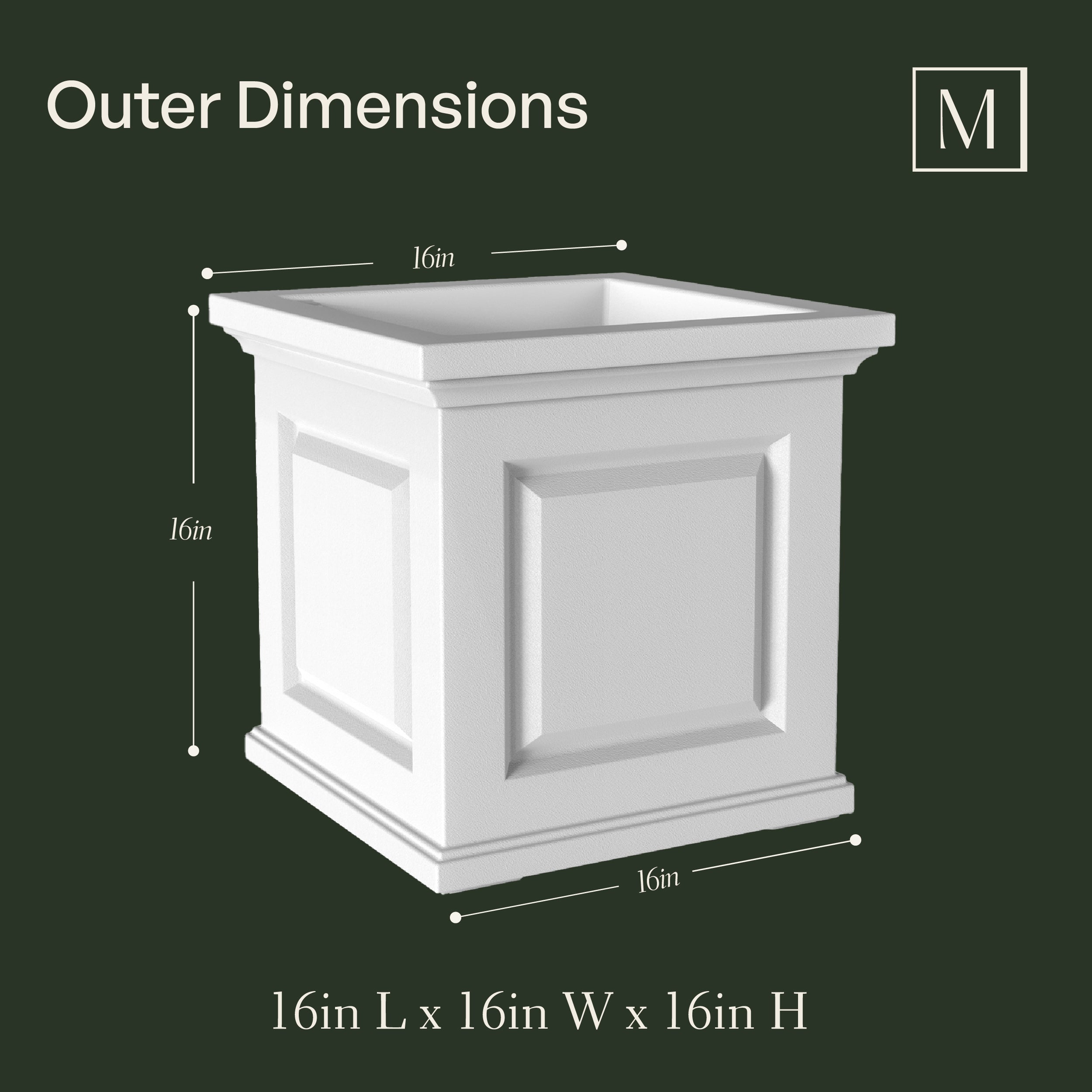 Mayne Nantucket 16-Inch Self-Watering Square Planter