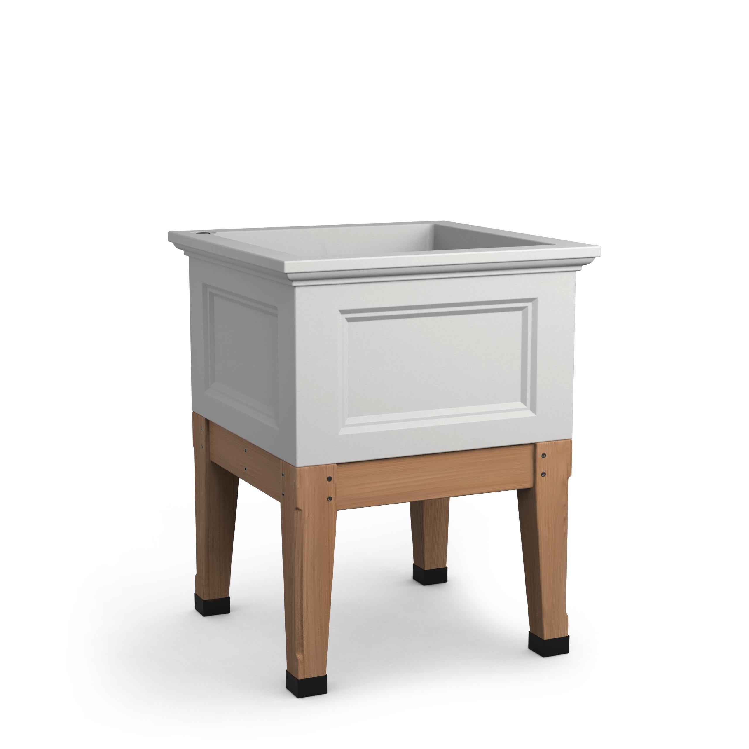 Mayne Fairfield 24-Inch Self-Watering Square Elevated Garden Bed with Wooden Legs