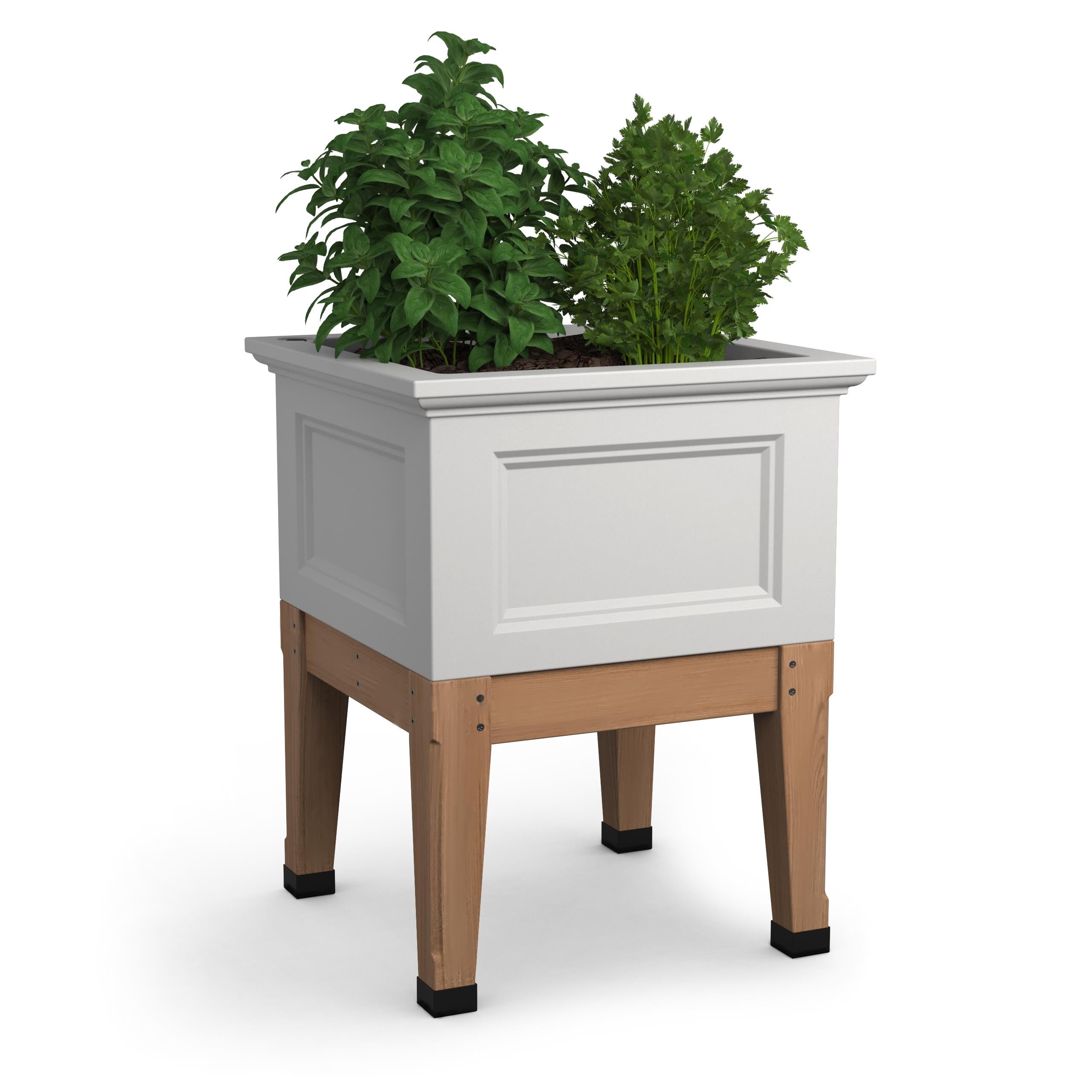 Mayne Fairfield 24-Inch Self-Watering Square Elevated Garden Bed with Wooden Legs