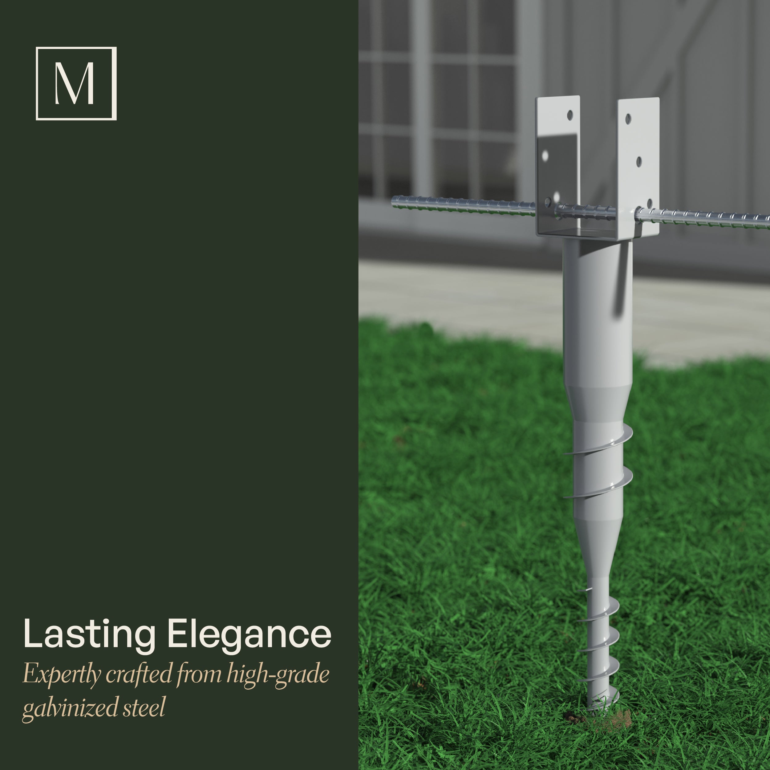 Mayne No Dig Ground Anchor - Includes Lag Bolts & Rebar