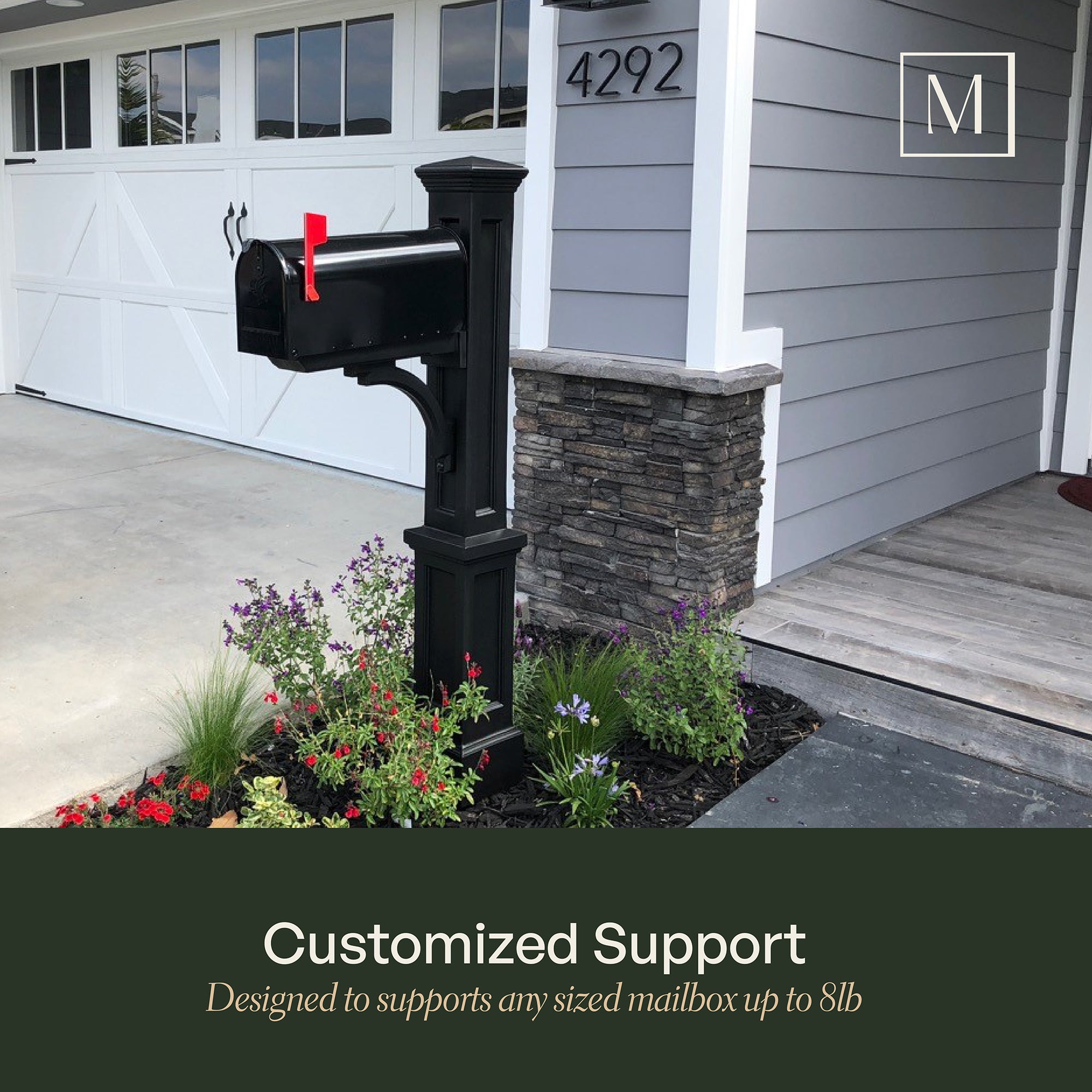 Mayne Newport Plus Single Arm Mail Post