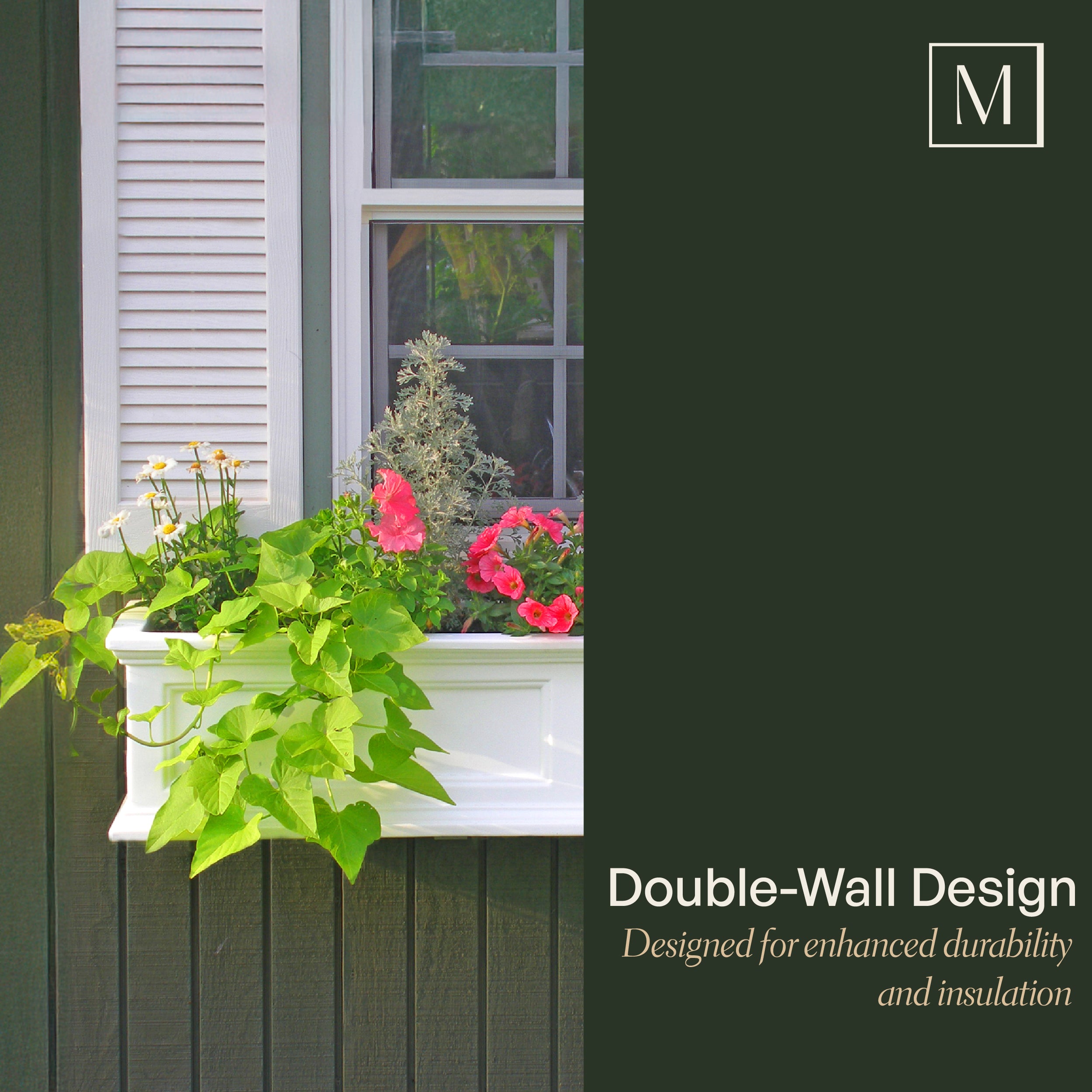 Mayne Fairfield 4ft Self-Watering Window Box with Steel Wall Mount Brackets