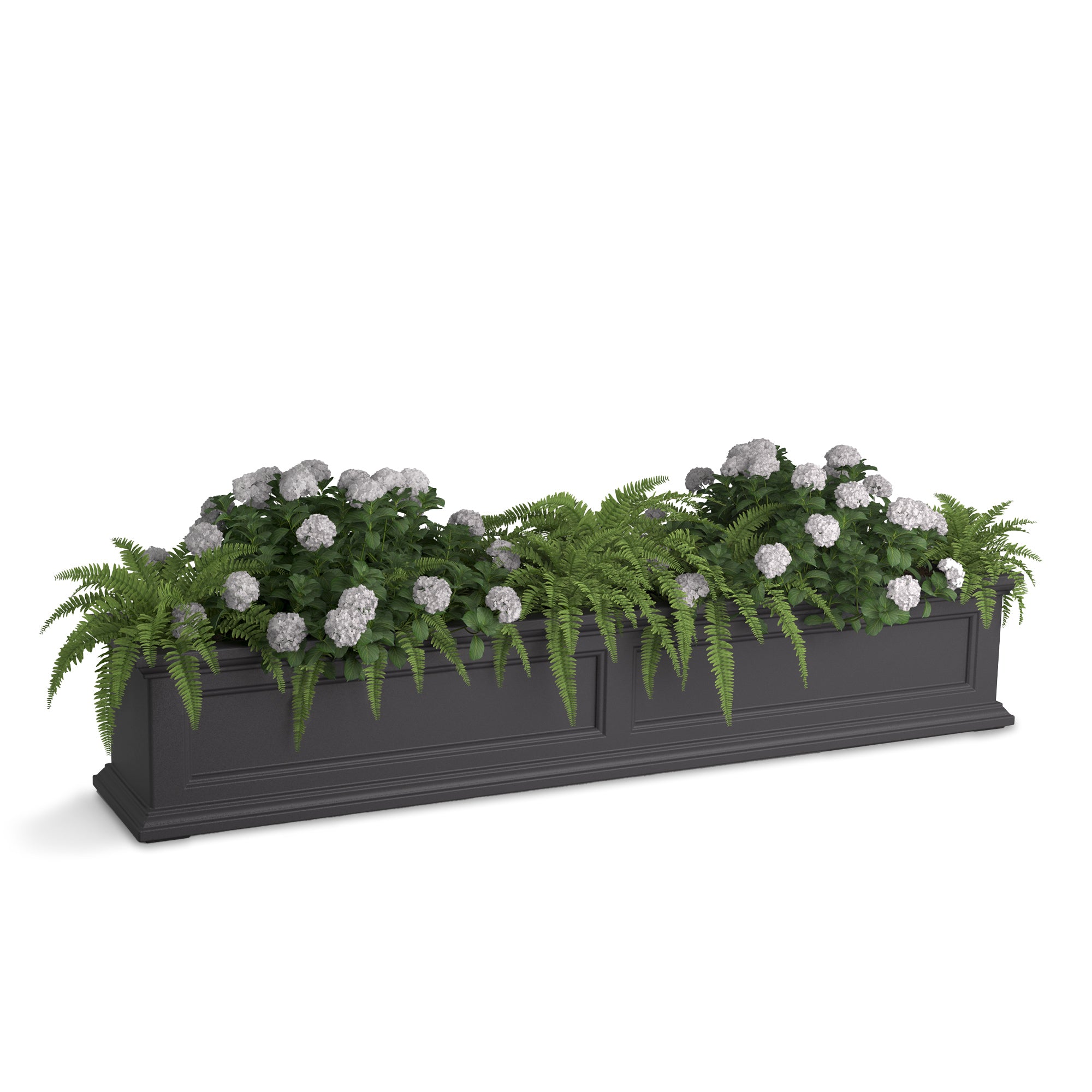 Mayne Fairfield 5ft Self-Watering Window Box with Steel Wall Mount Brackets (Graphite Grey & Espresso)