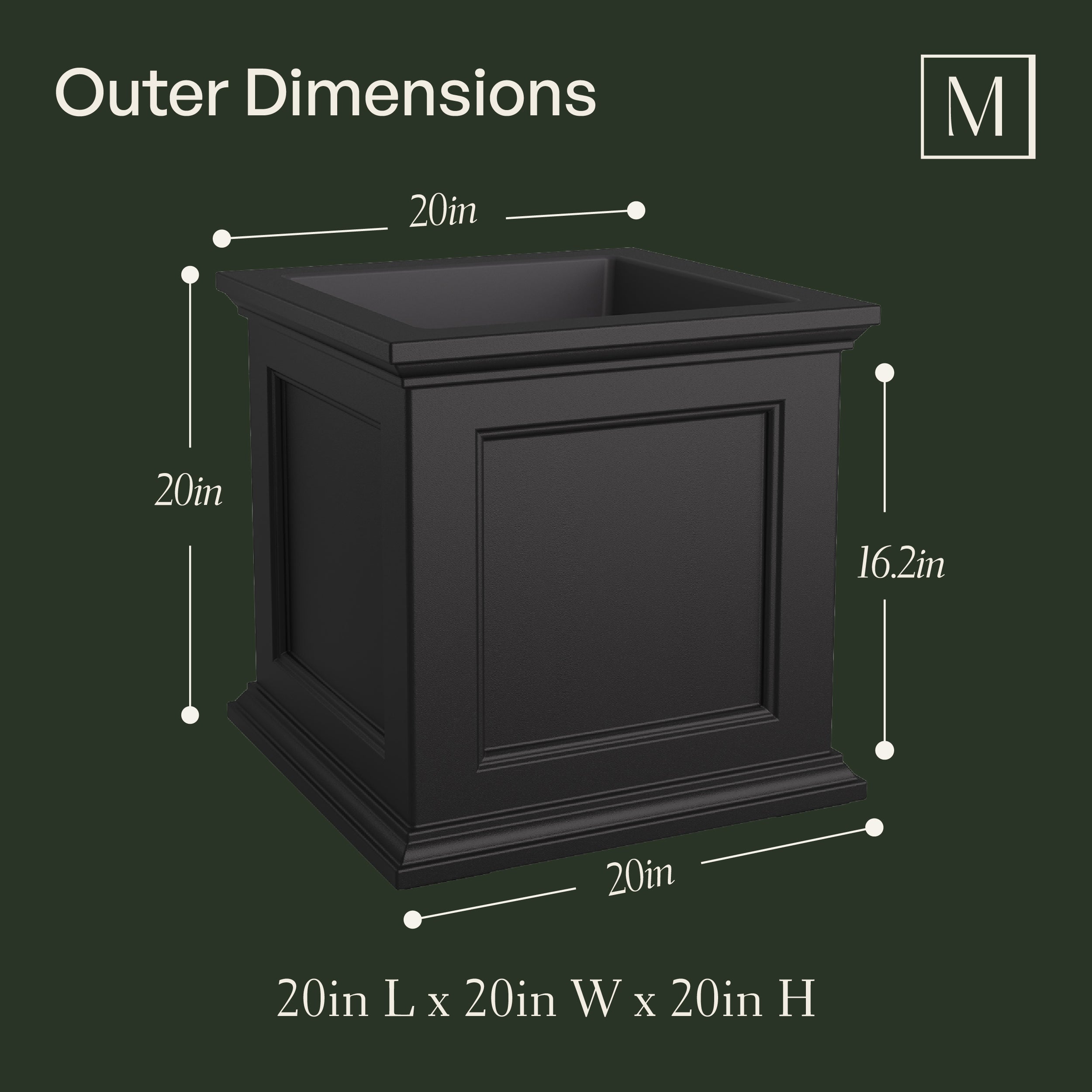 Mayne Fairfield 20-Inch Self-Watering Square Planter