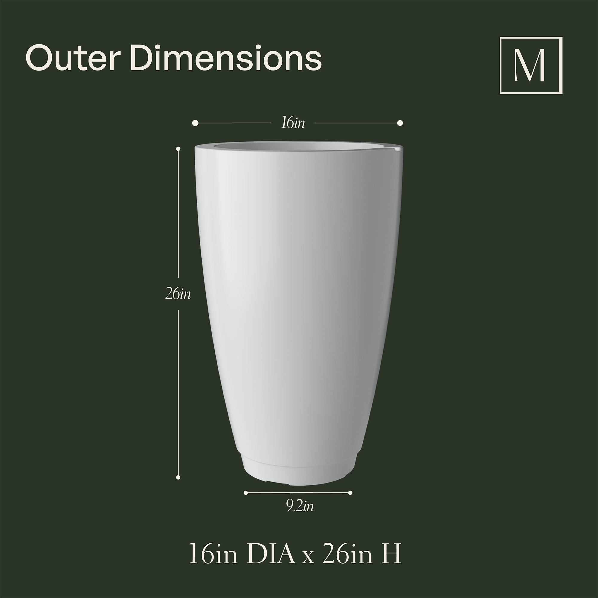 Mayne Caprio 26-Inch Self-Watering Tall Planter (Black)