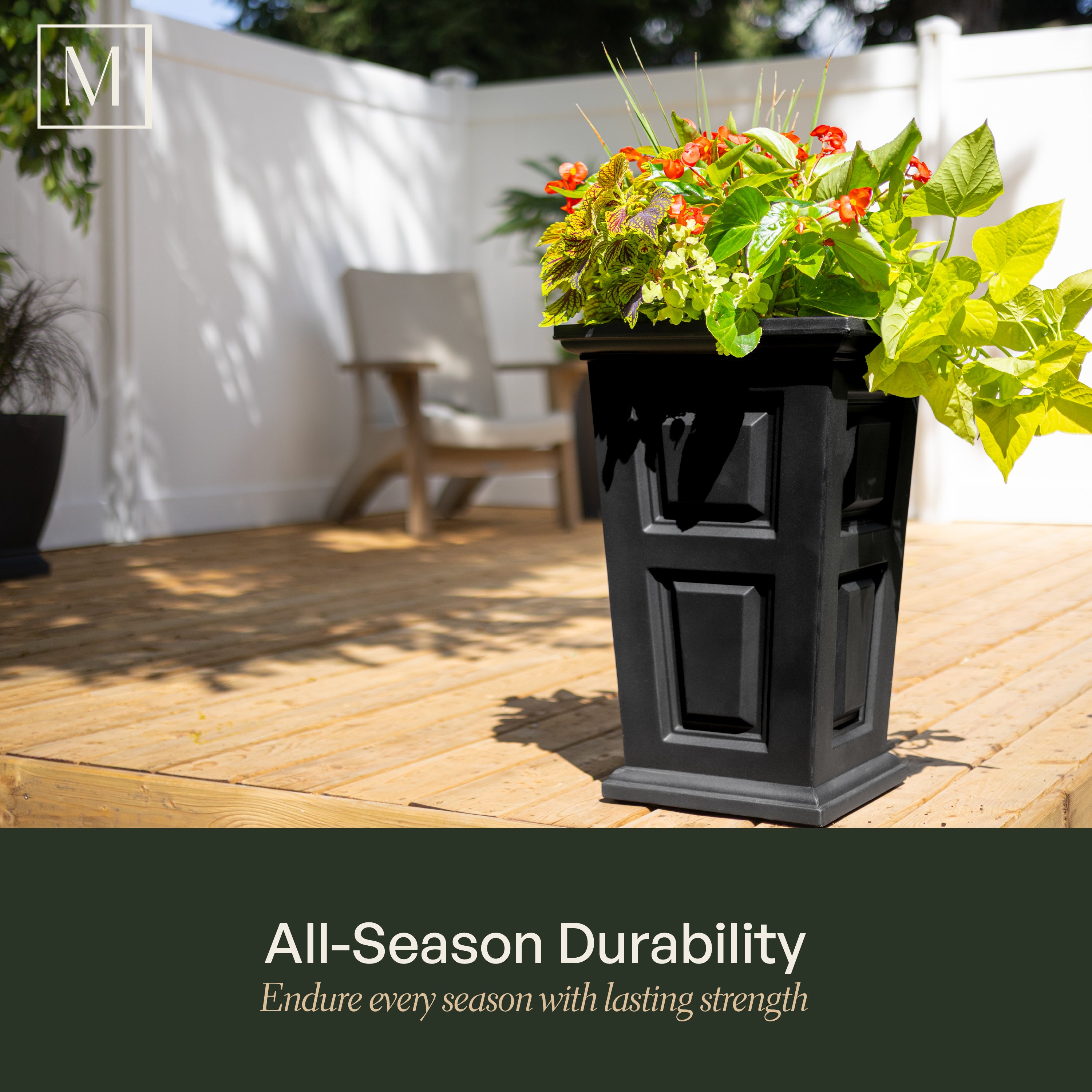 Mayne Wyndham 24-Inch Self-Watering Tall Planter with Removable Planting Insert