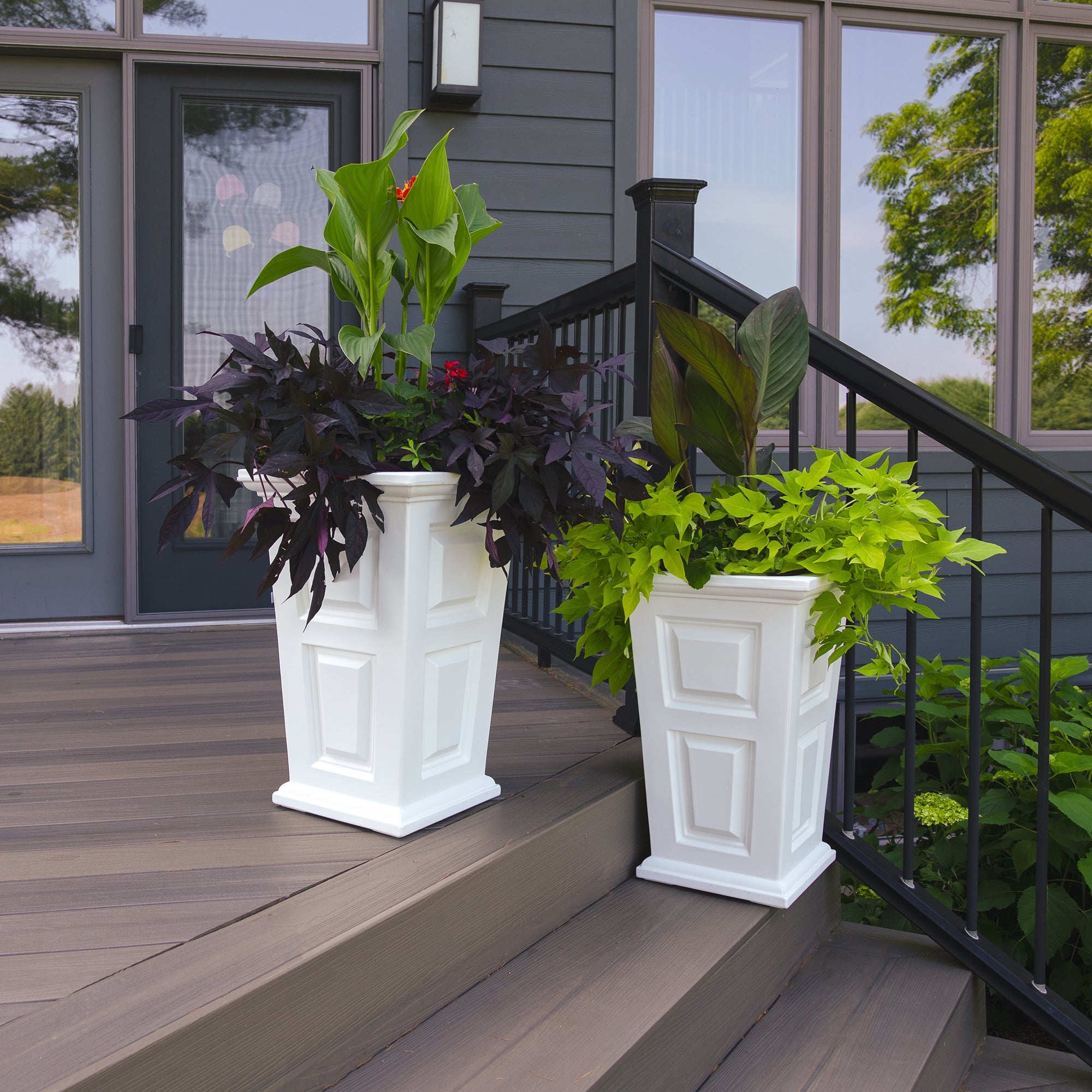 Mayne Wyndham 24-Inch Self-Watering Tall Planter with Removable Planting Insert