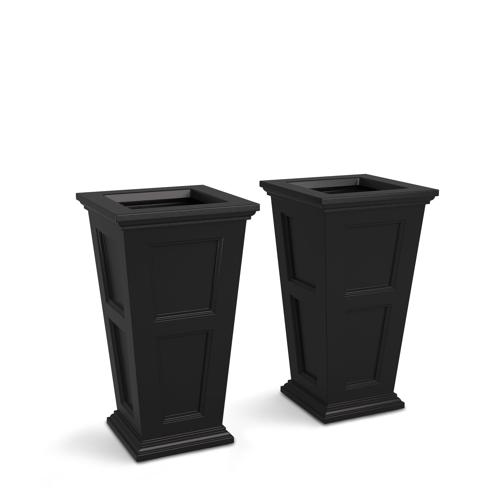 Mayne Fairfield 28-Inch Self-Watering Tall Planter with Removable Planting Insert (Black, 2-Pack)
