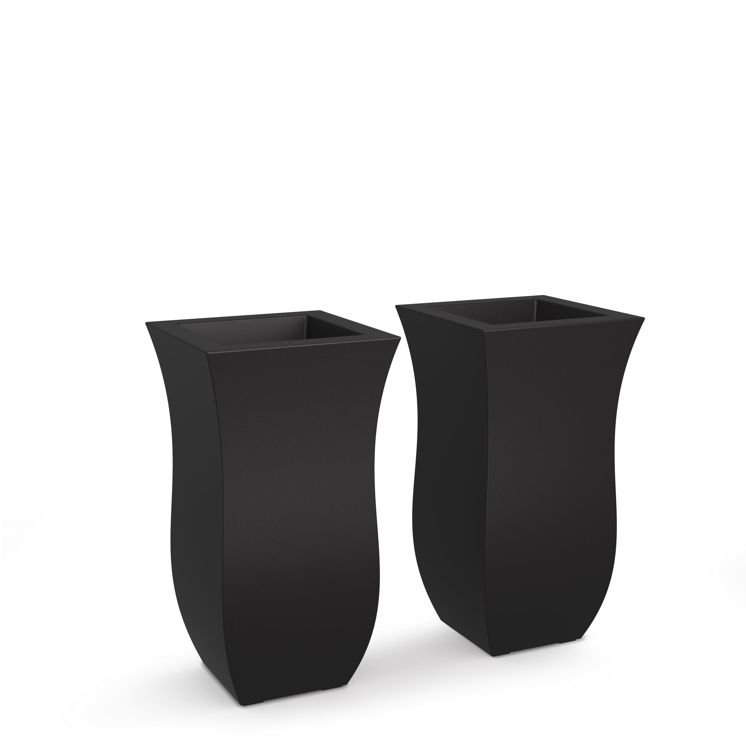 Mayne Valencia 30in Tall Planter (Black, 2-Pack)