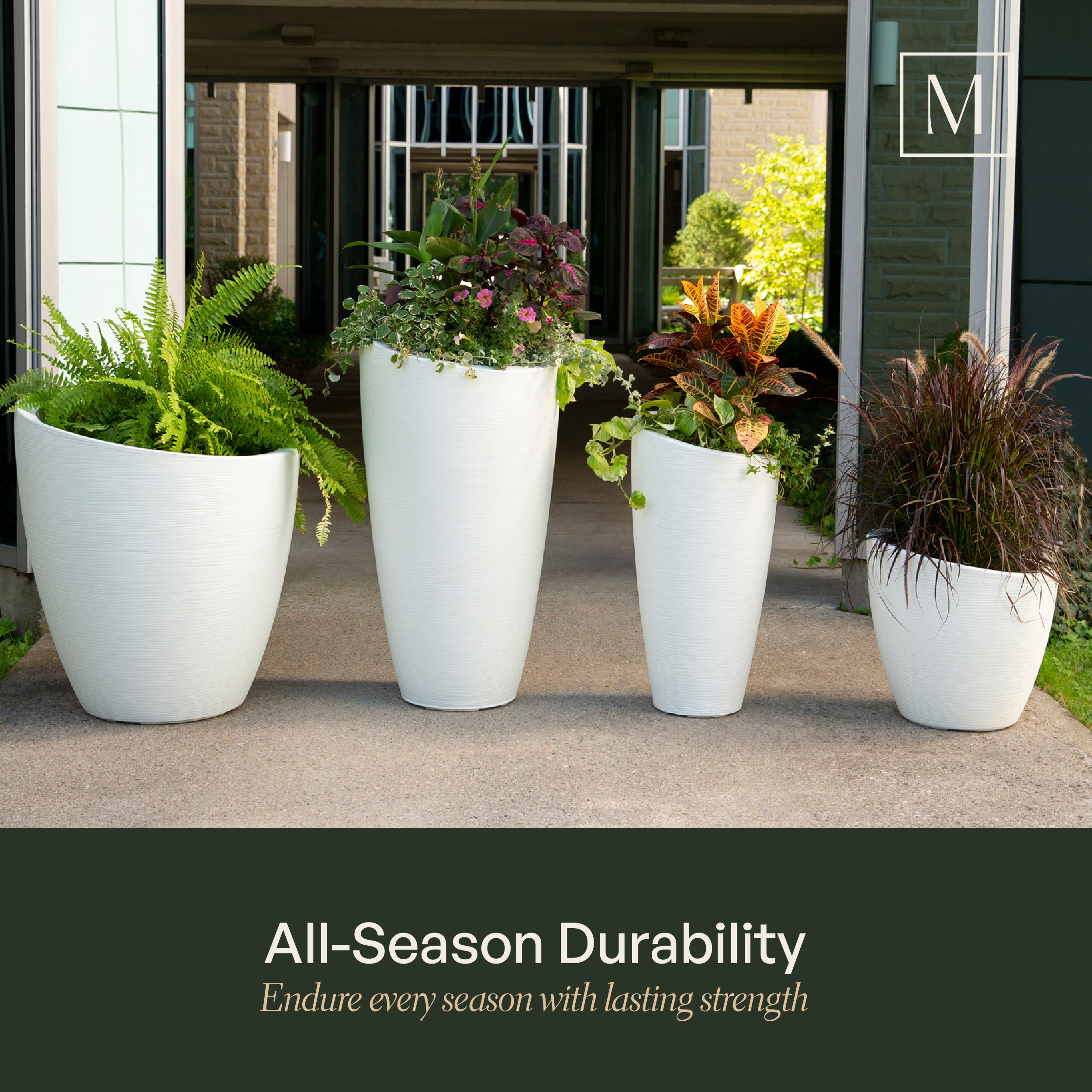 Mayne Modesto 20-Inch Round Indoor and Outdoor Planter (White)