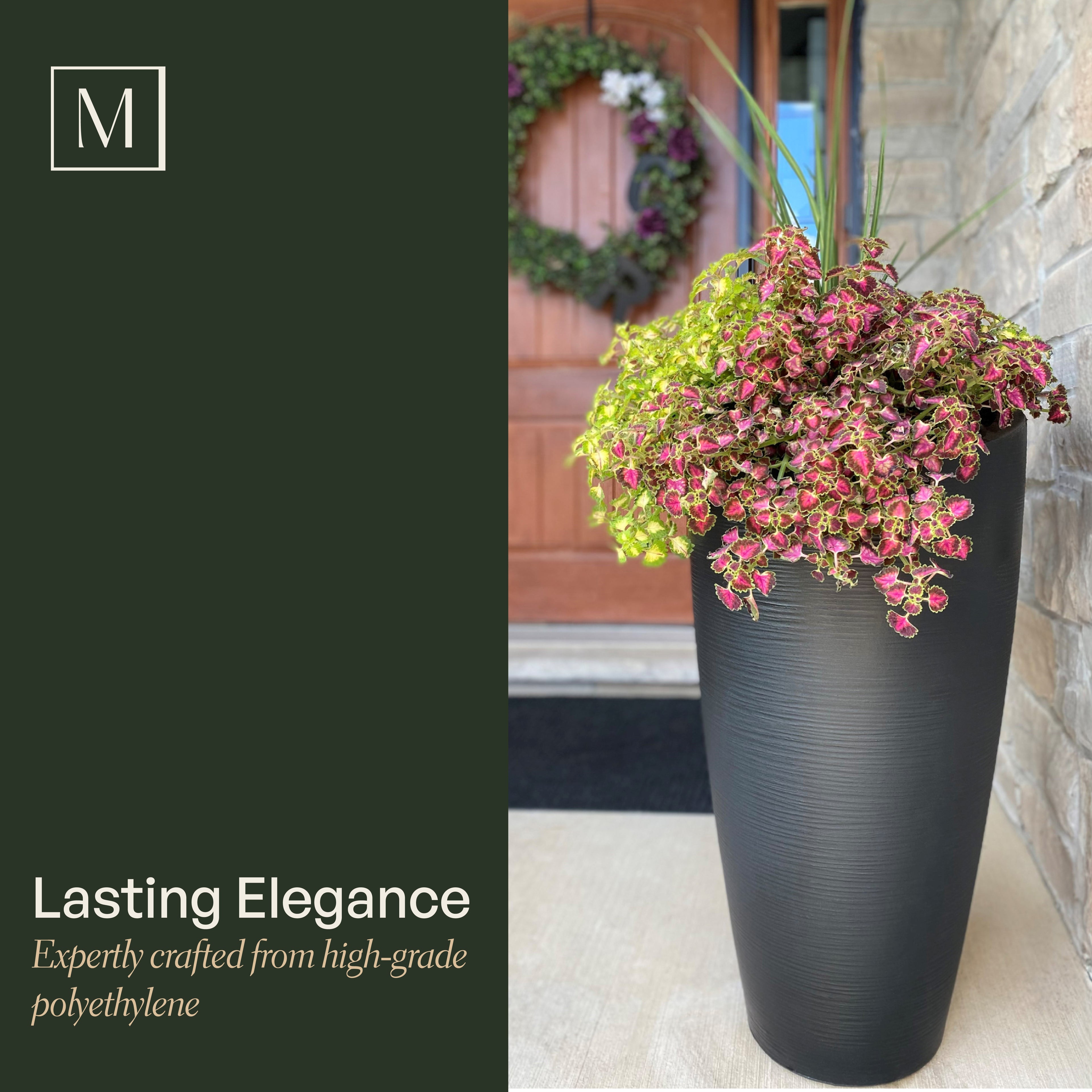 Mayne Modesto 32in Tall Planter (Black & White)