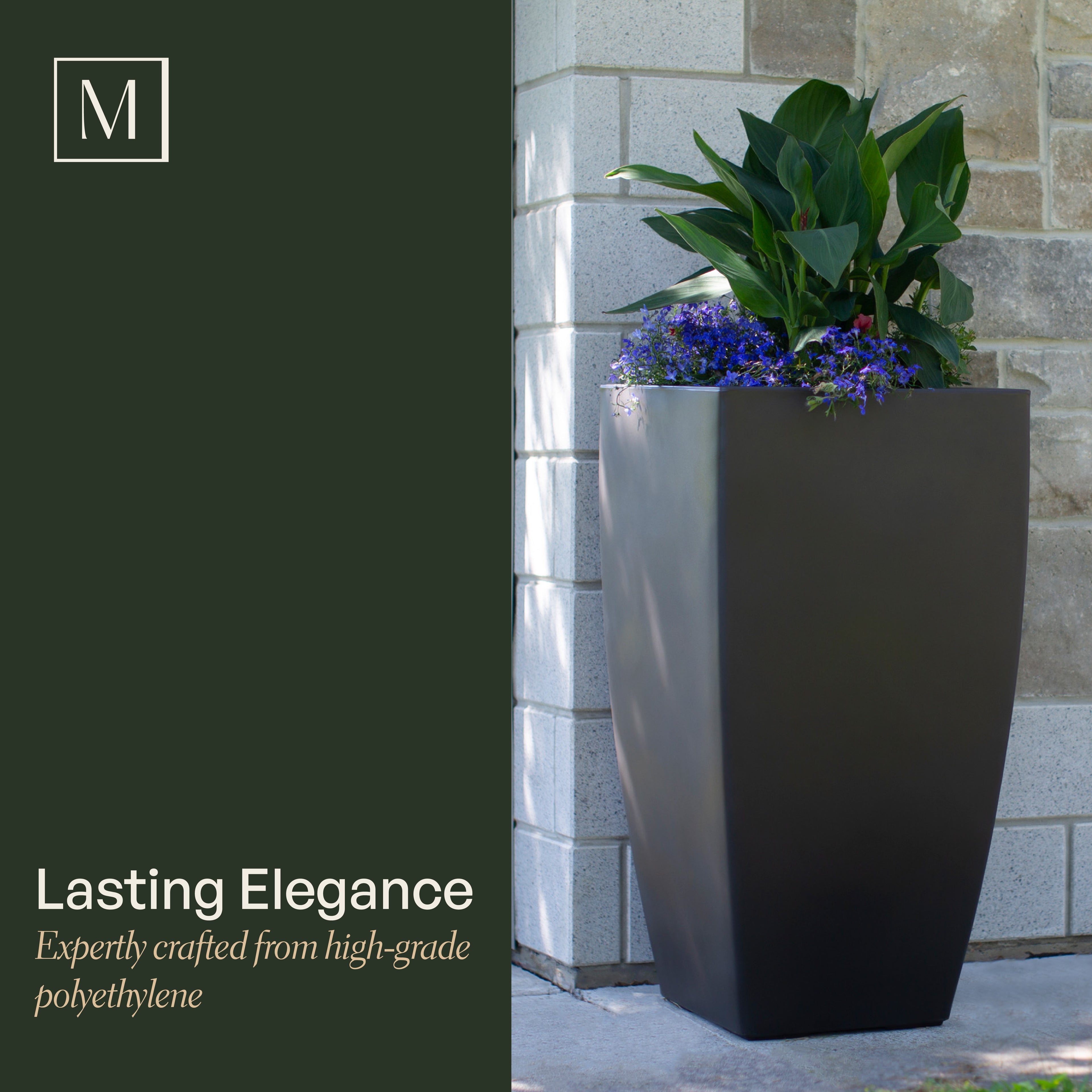 Mayne Kobi 32-Inch Self-Watering Tall Planter (Black)