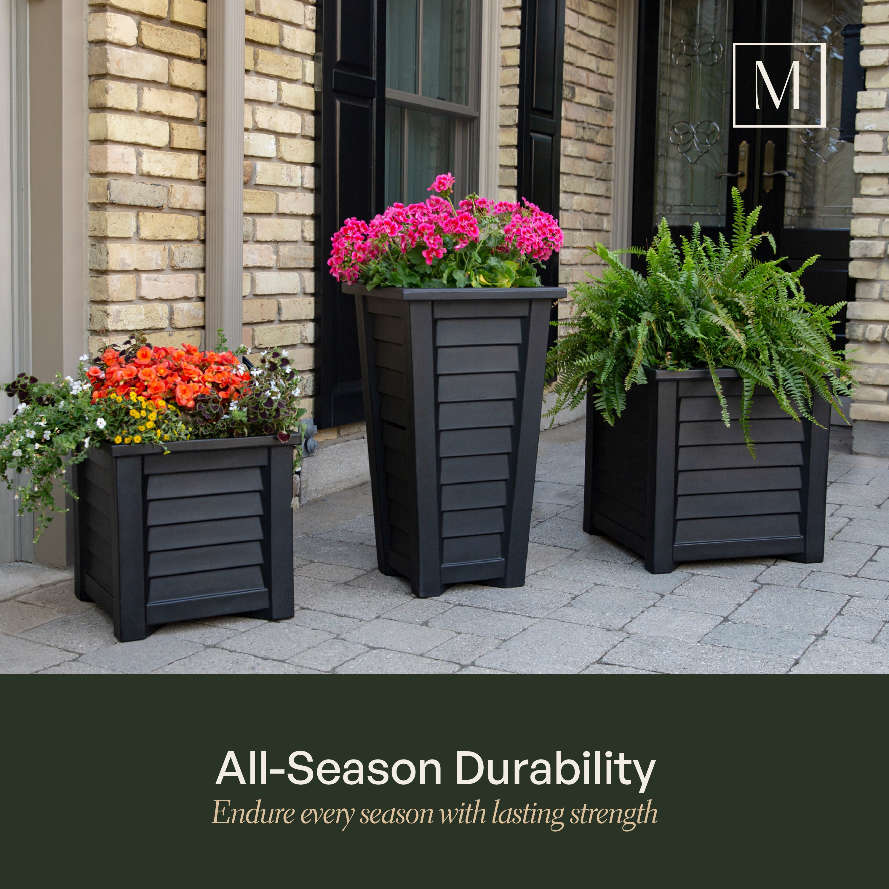 Mayne Lakeland 28-Inch Self-Watering Tall Planter with Removable Planting Insert (Cranberry Red)