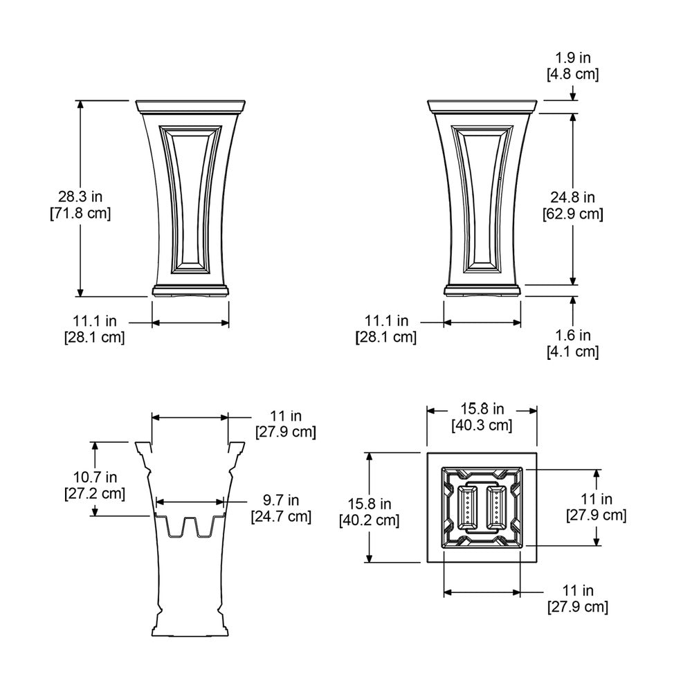 Mayne Cambridge 28in Tall Planter