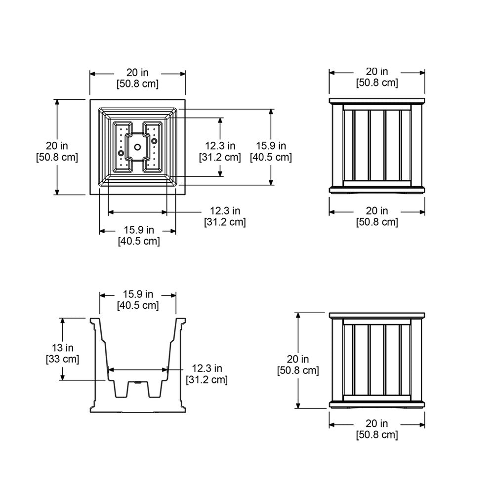 Mayne Cape Cod 20in Square Planter