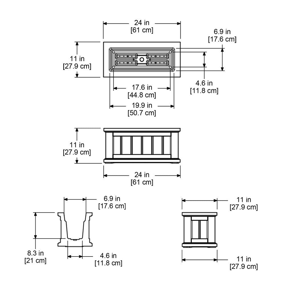 Mayne Cape Cod 24in x 11in Rectangle Planter