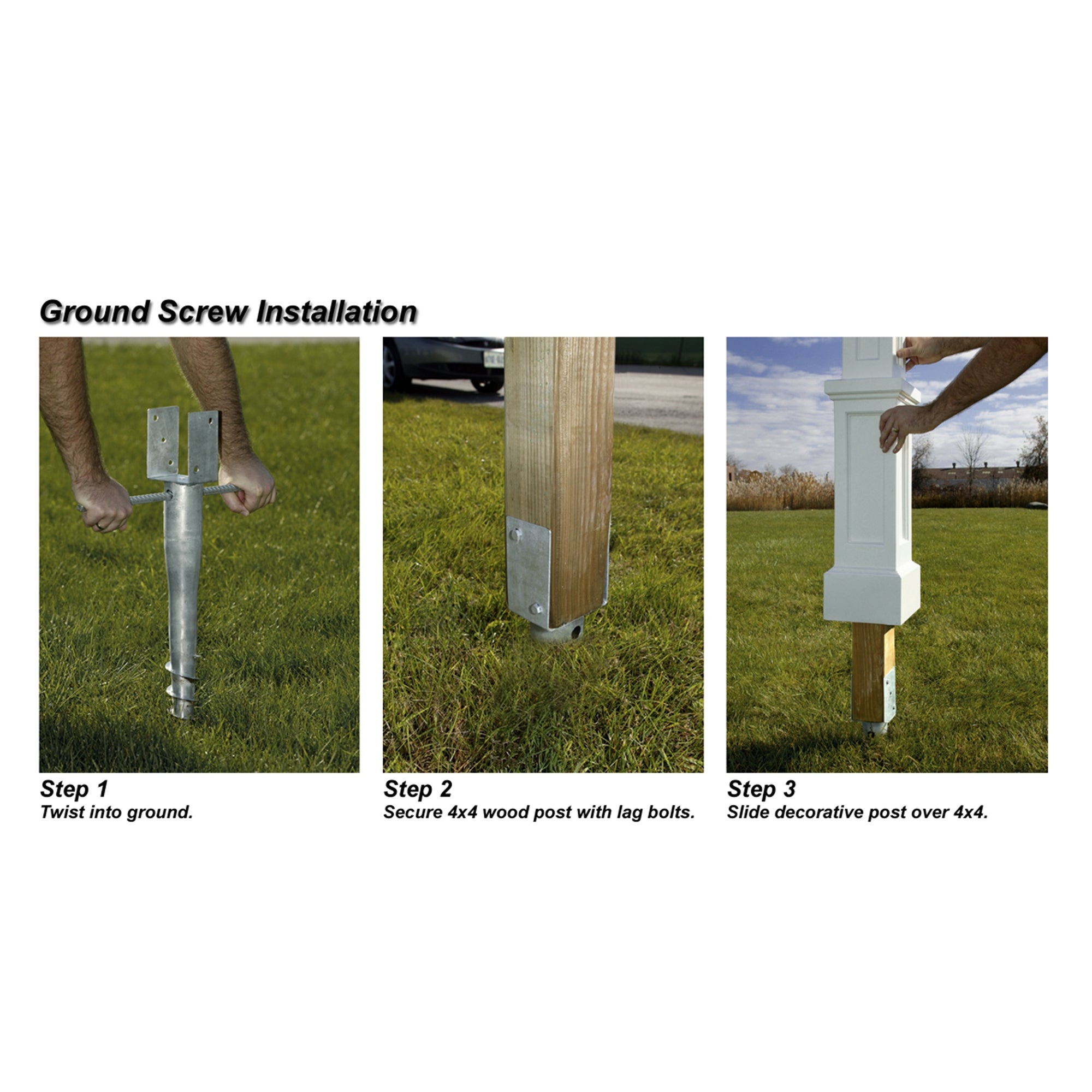 Mayne No Dig Ground Anchor - Includes Lag Bolts (5) & 20&