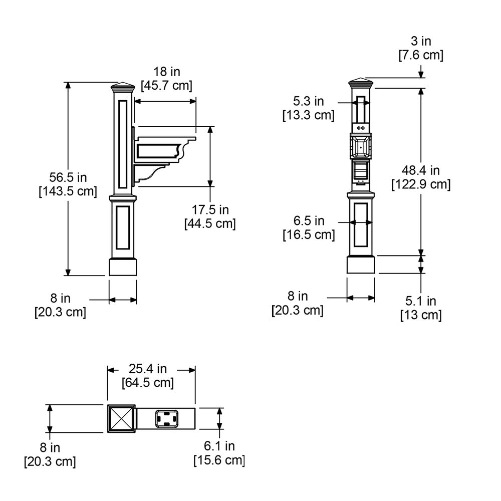 Mayne Dover Single Arm Mail Post