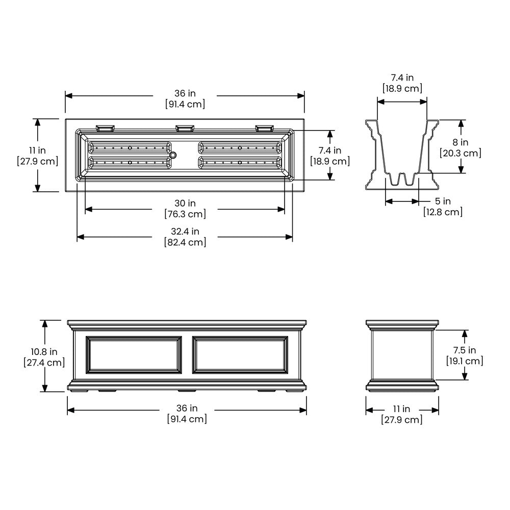 Mayne Fairfield 3ft Window Box
