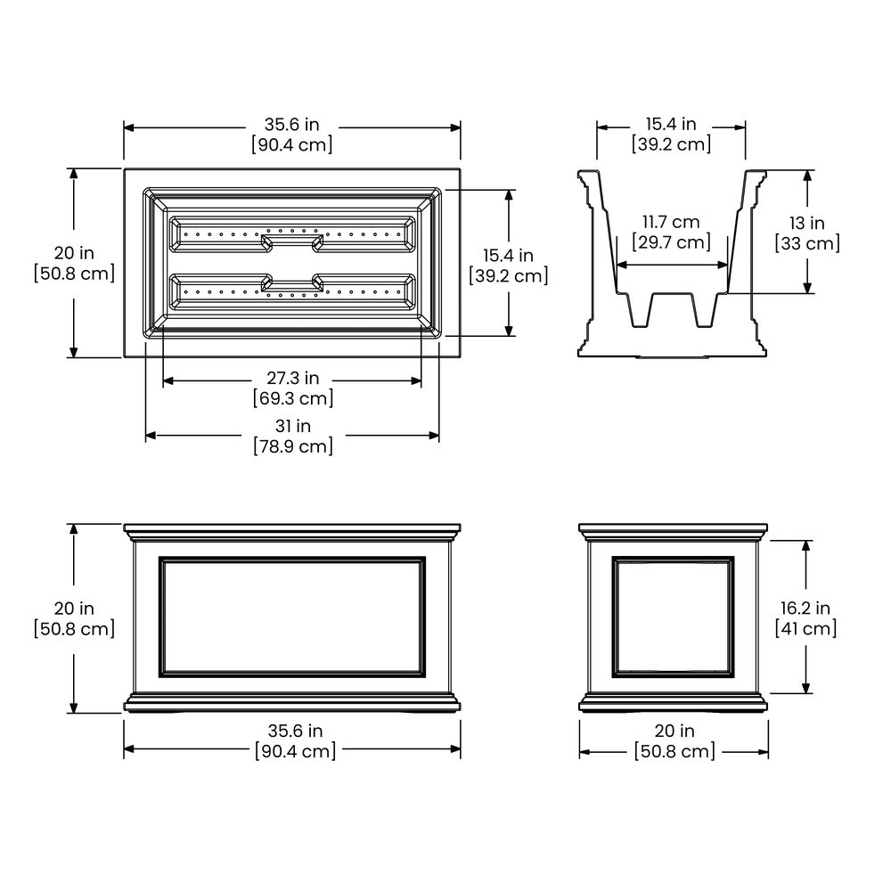 Mayne Fairfield 20in x 36in Rectangle Planter