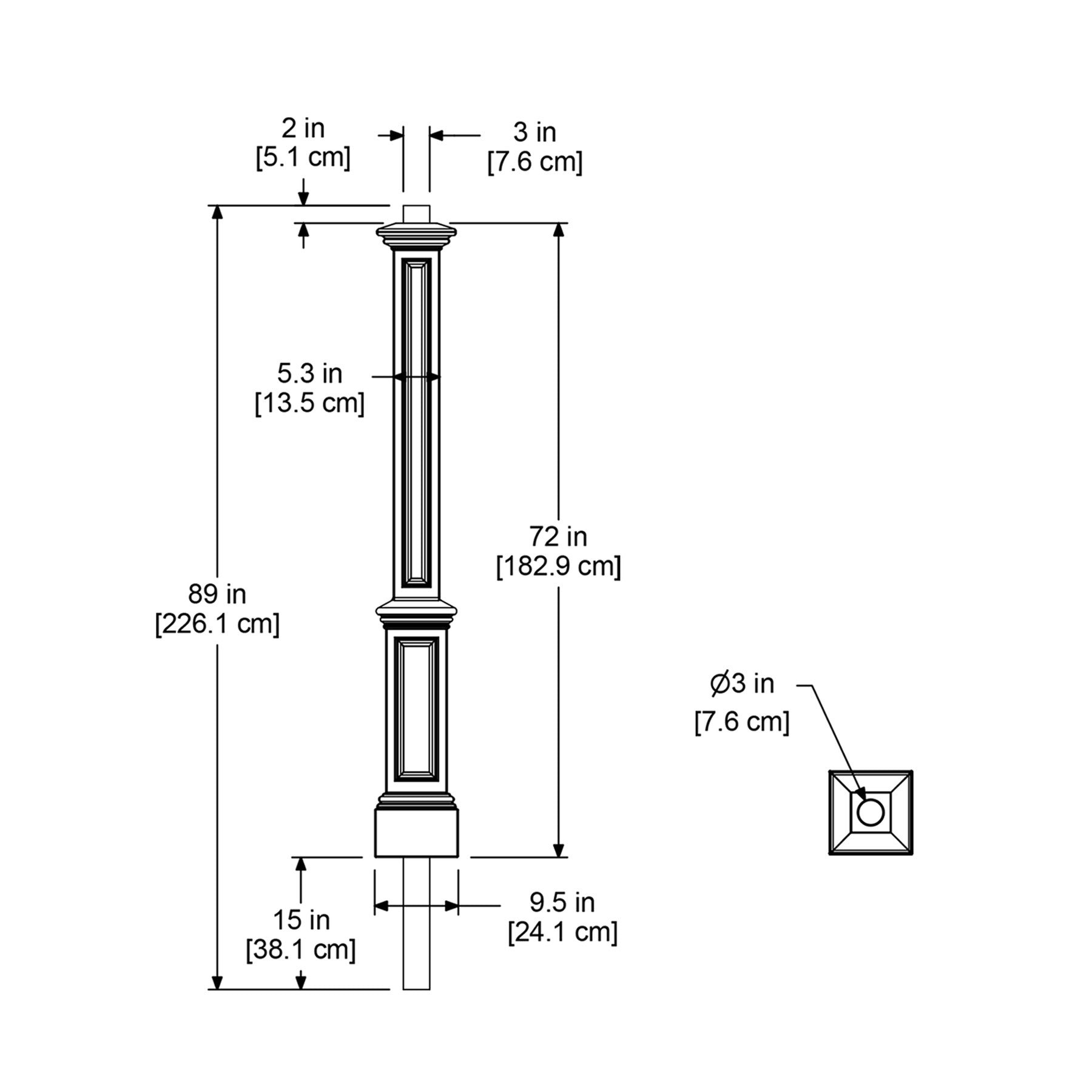 Mayne Signature Lamp Post - With Mount