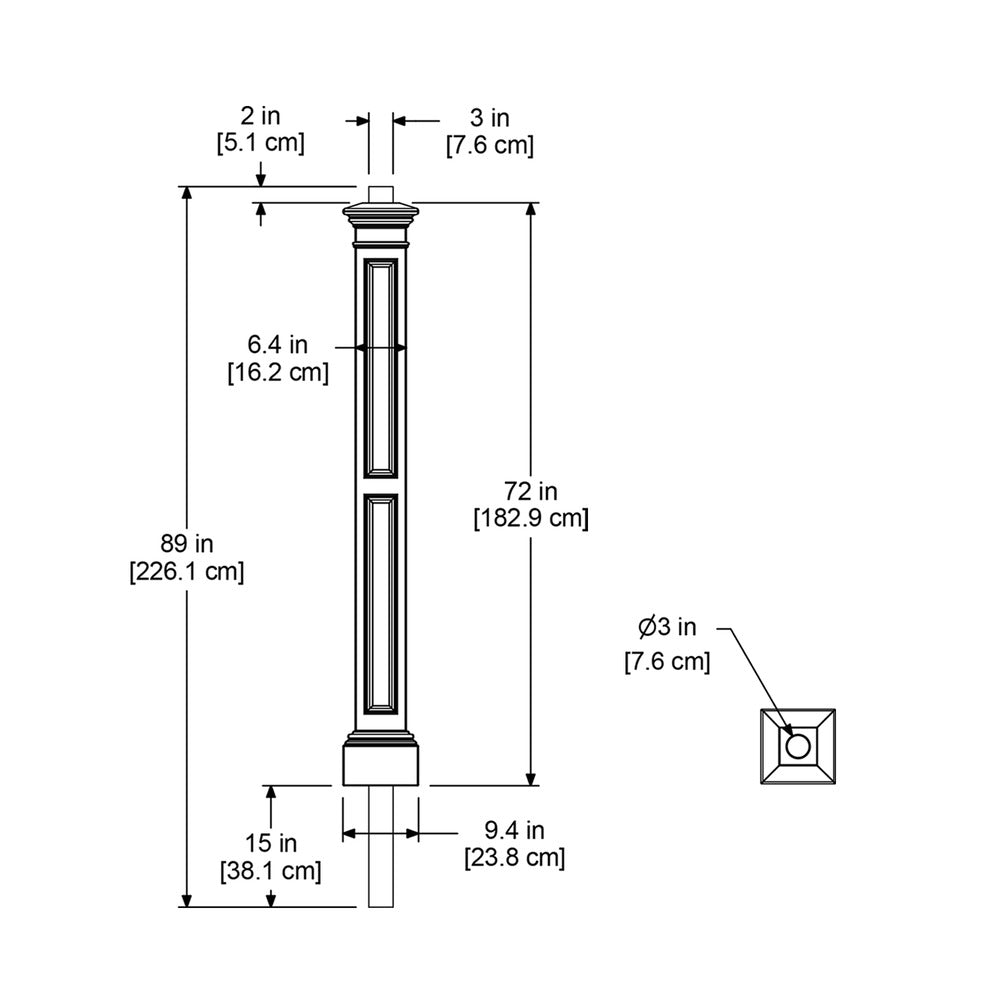 Mayne Liberty Lamp Post - With Mount