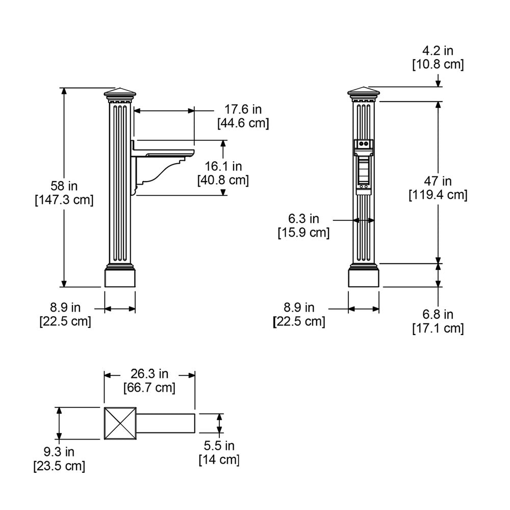 Mayne Manchester Single Arm Mail Post