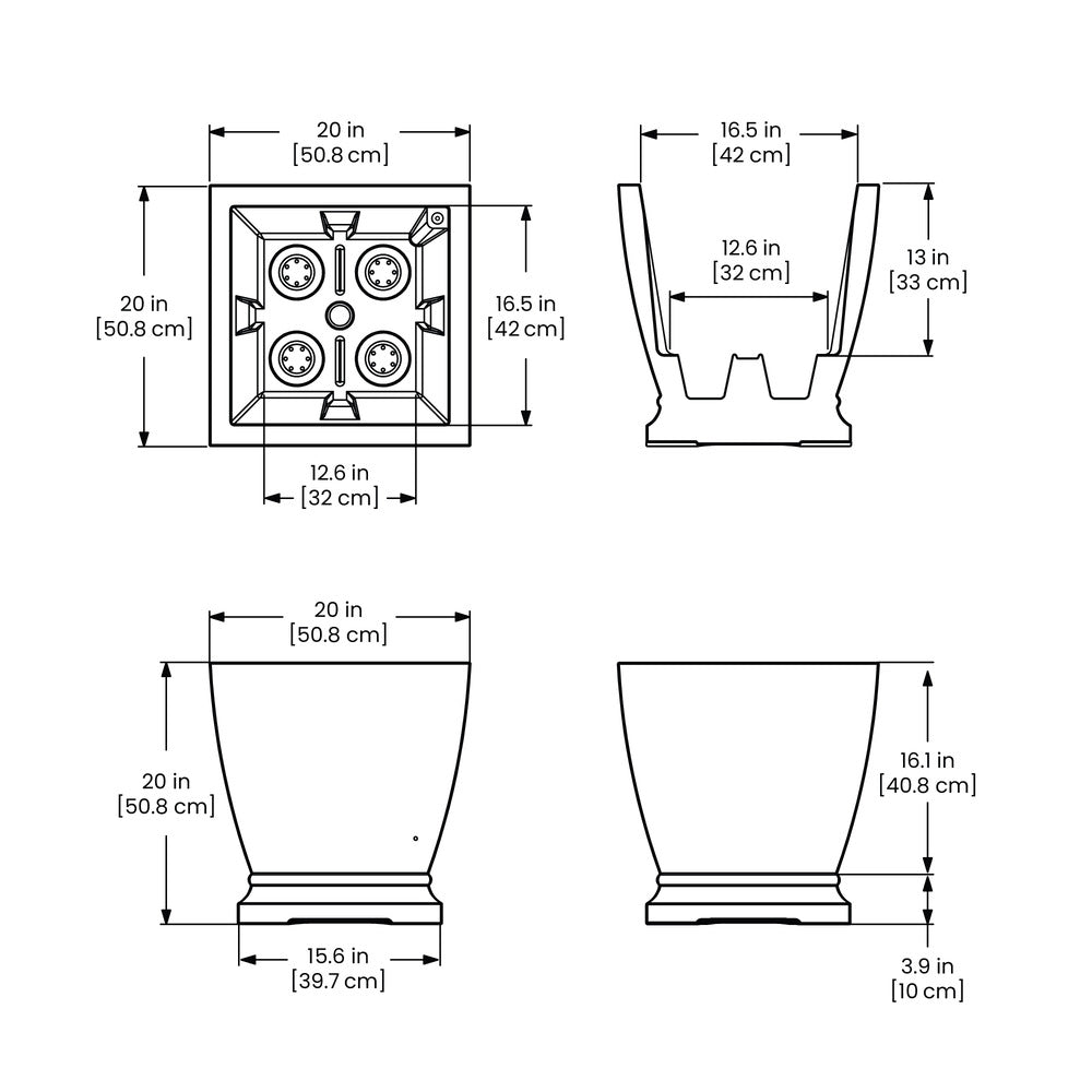 Mayne Acadia 20in Square Planter