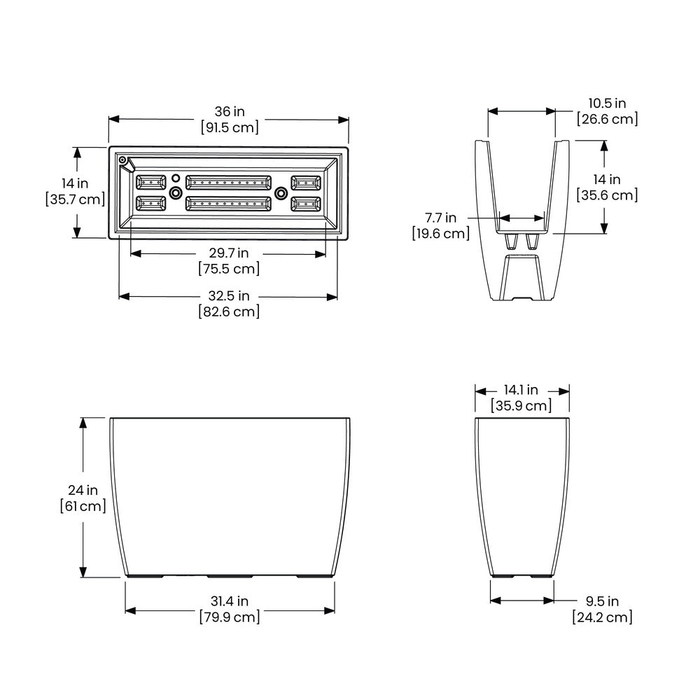 Mayne Kobi 36in Trough Planter