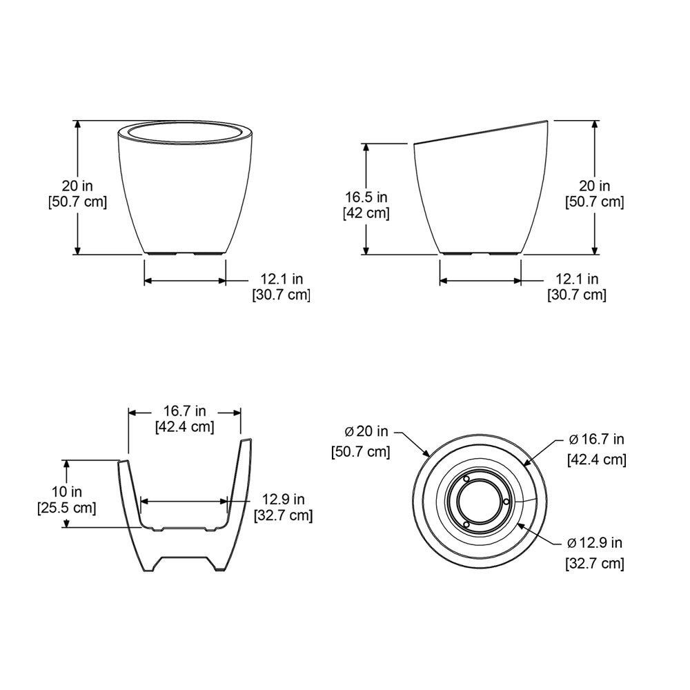 Mayne Modesto 20in Round Planter
