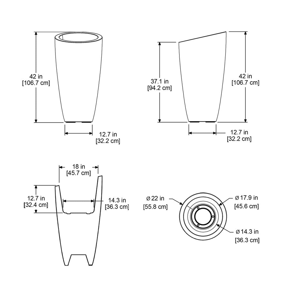 Mayne Modesto 42in Tall Planter