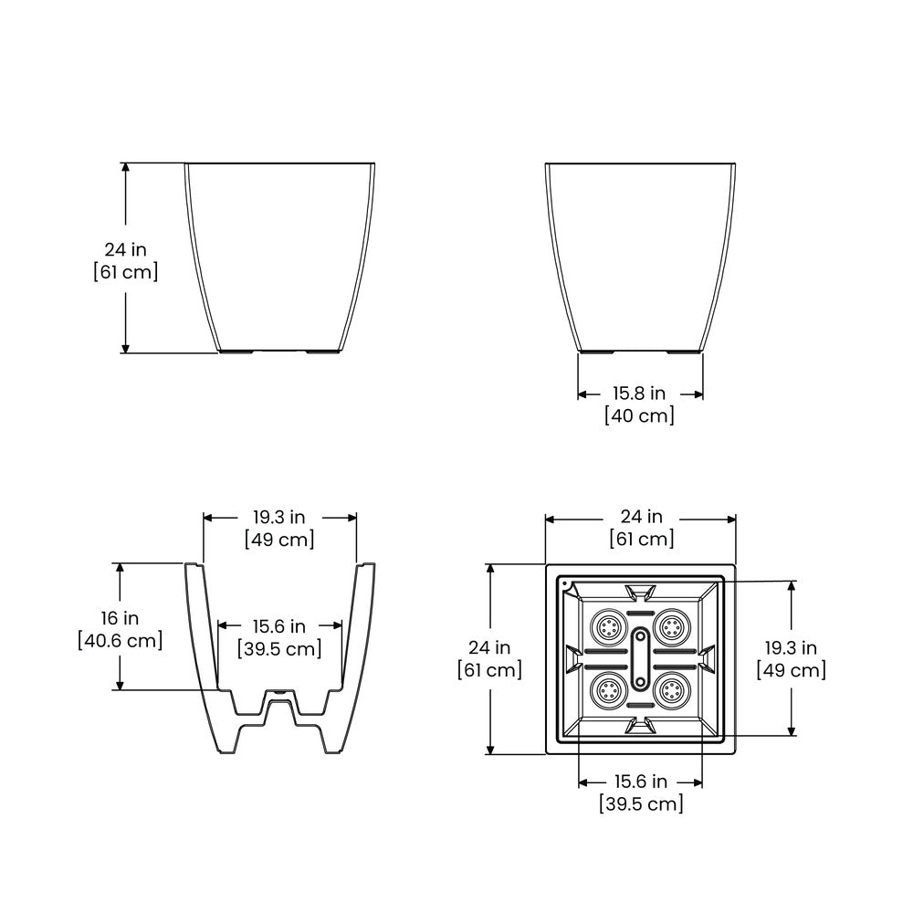 Mayne Kobi 24in Square Planter