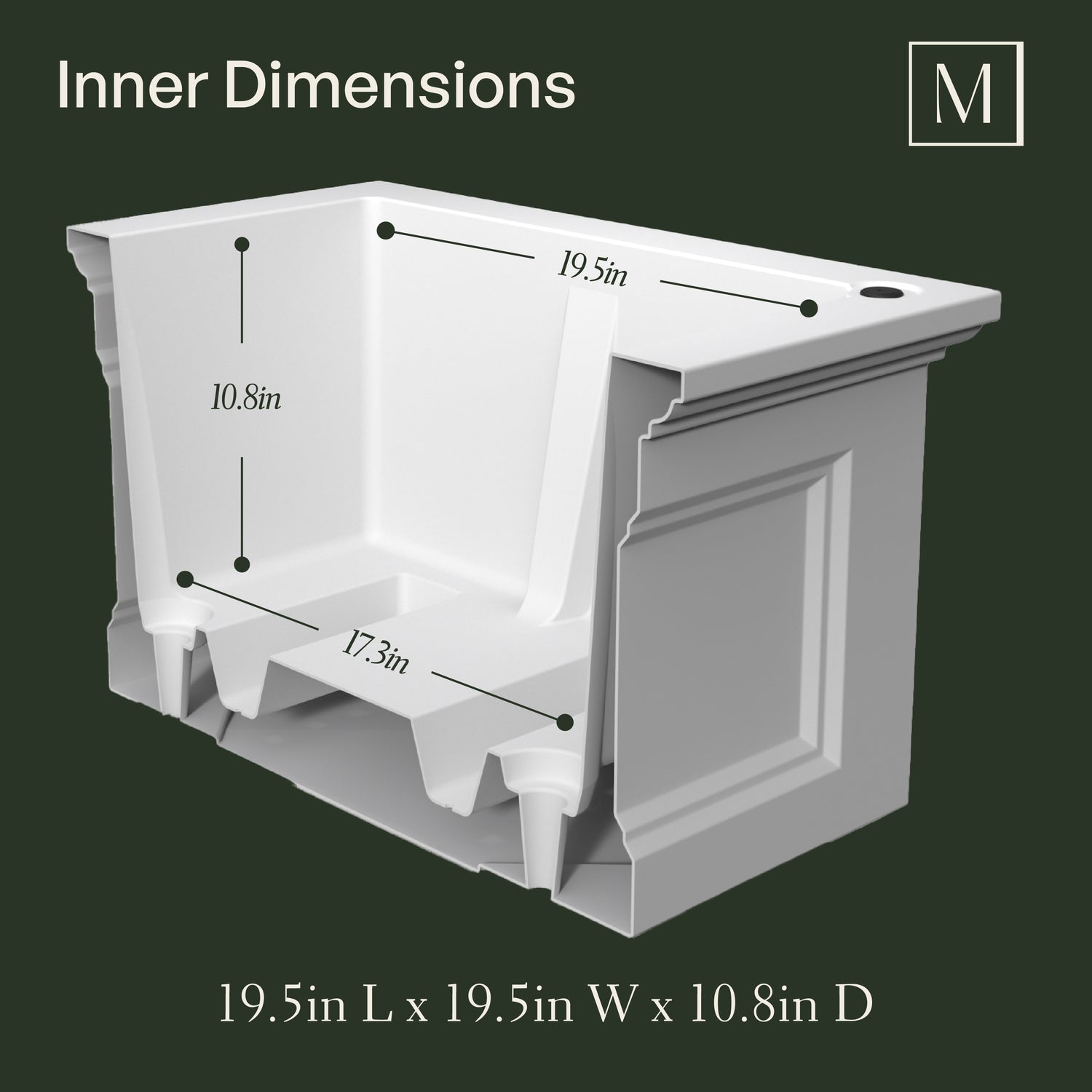 Mayne Fairfield 24-Inch Self-Watering Square Elevated Garden Bed with Wooden Legs (Graphite Grey)