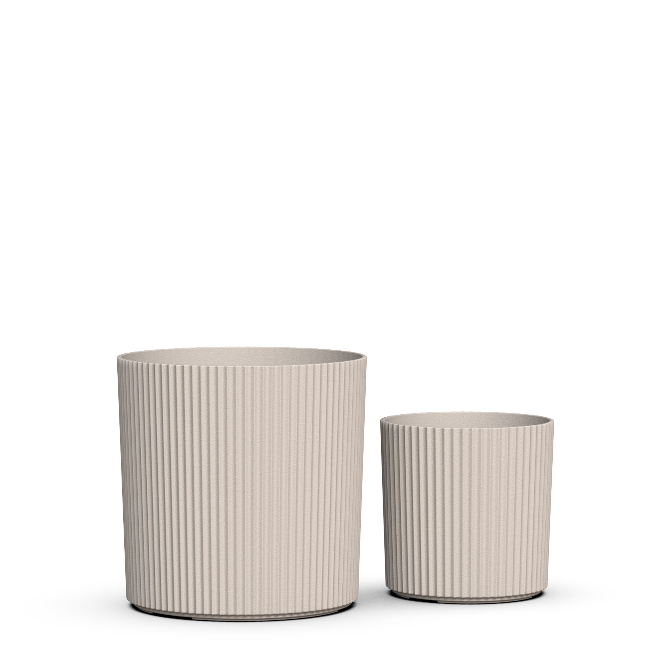 Mayne Serene Round Ribbed Planter with Drainage Hole