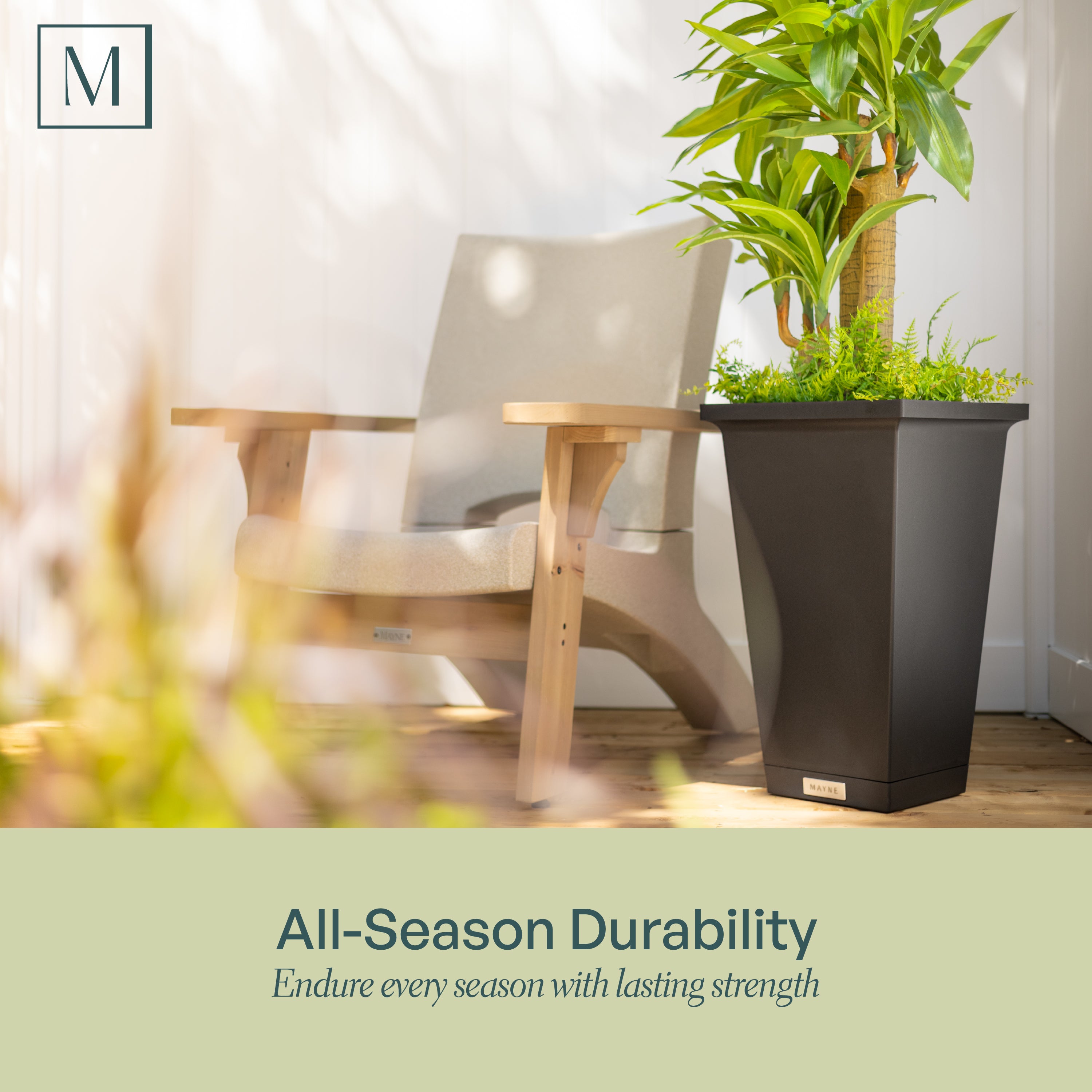 Mayne Evolve 24-Inch Tall Planter with Removable Planting Insert and Drip Tray (2-Pack)