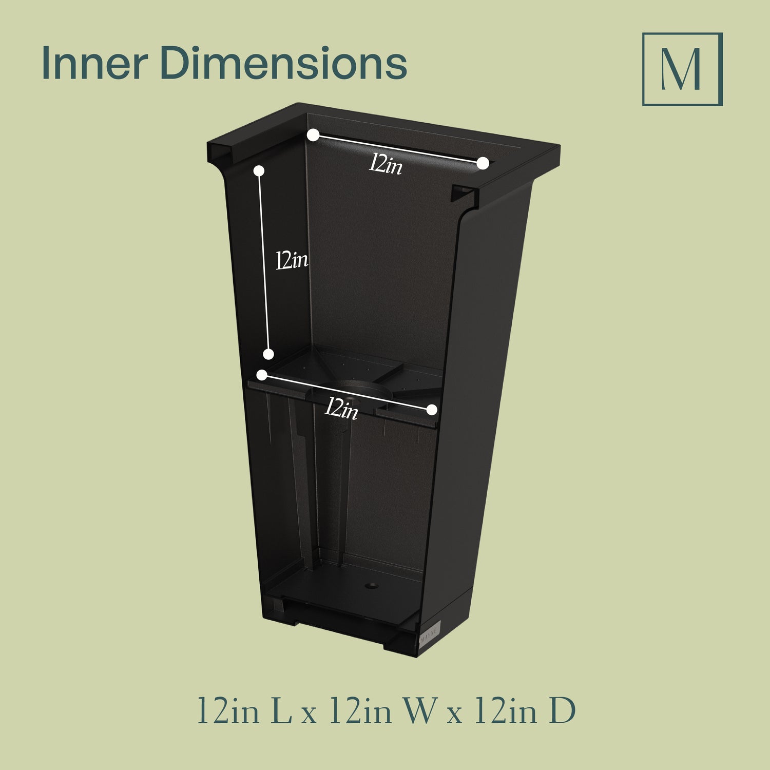 Mayne Evolve 24-Inch Tall Planter with Removable Planting Insert and Drip Tray (2-Pack)