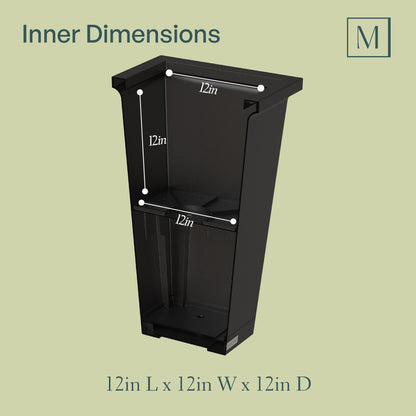 Mayne Evolve 24-Inch Tall Planter with Removable Planting Insert and Drip Tray (2-Pack)