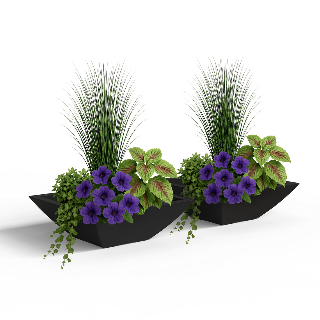 Mayne Evolve 20-Inch Square Tapered Bowl Planter (2-Pack)