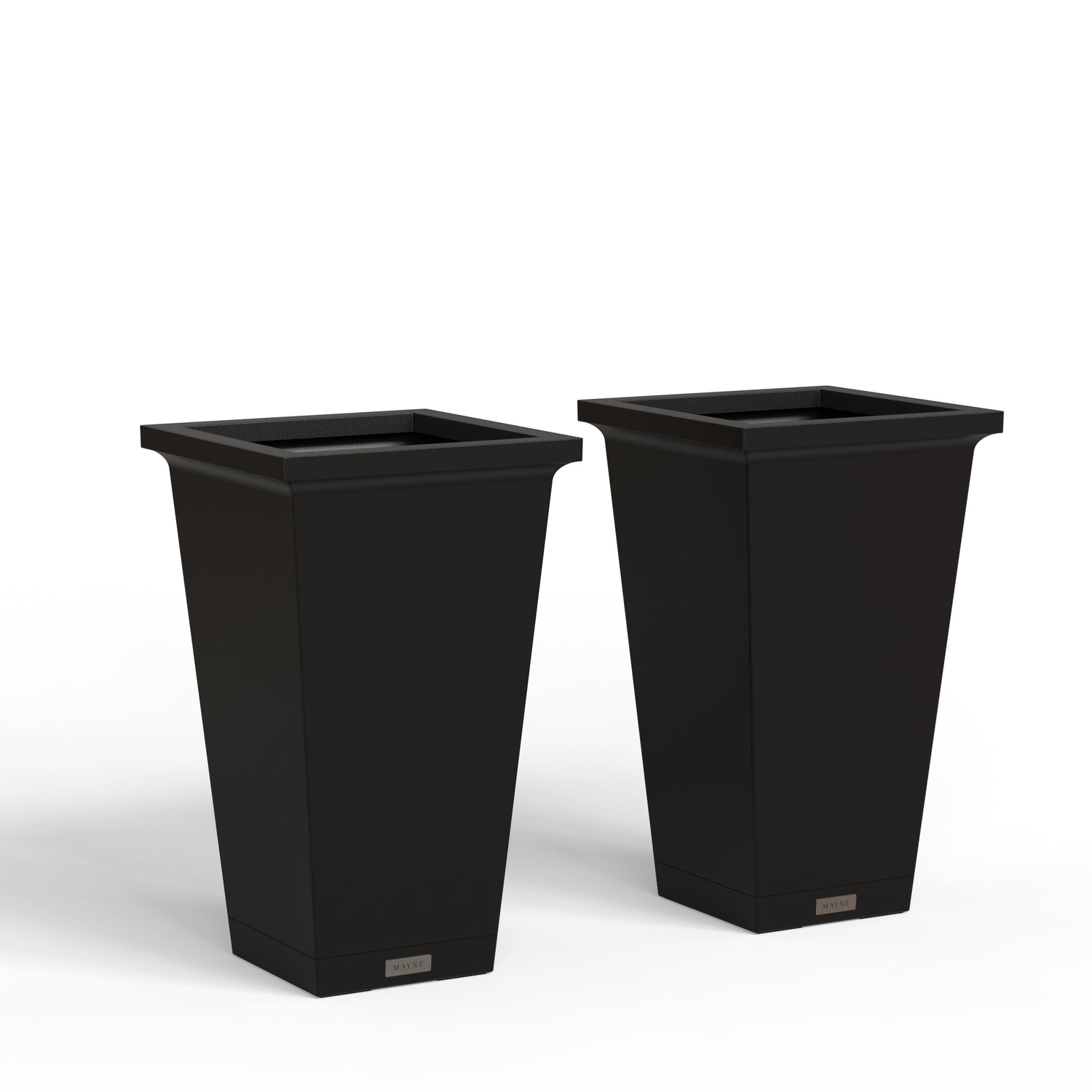 Mayne Evolve 24-Inch Tall Planter with Removable Planting Insert and Drip Tray (2-Pack)