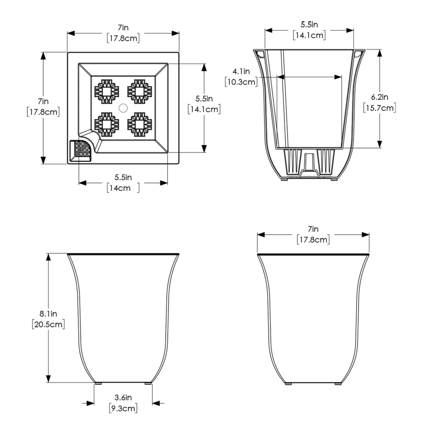 Valencia 8in Wall Mount Planter - 3-Pack