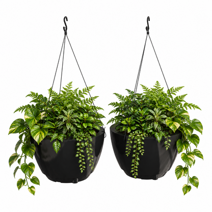 Mayne Caprio 14-Inch Self-Watering Hanging Planter with Water Level Indicator (2-Pack)